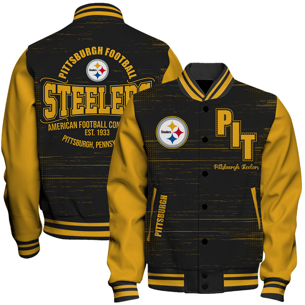 Pittsburgh Steelers - Proud Of The Shirt Unisex Varsity Jacket - Famjoys Pittsburgh Steelers - Proud Of The Shirt Unisex Varsity Jacket - Famjoys
