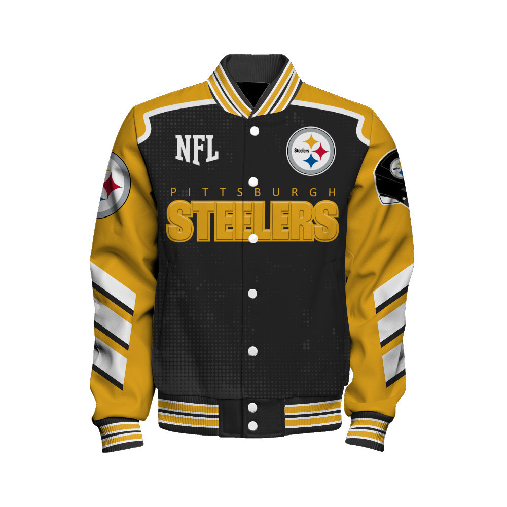 Pittsburgh Steelers - Relentless Determination Unisex Varsity Jacket - Famjoys Pittsburgh Steelers - Relentless Determination Unisex Varsity Jacket - Famjoys