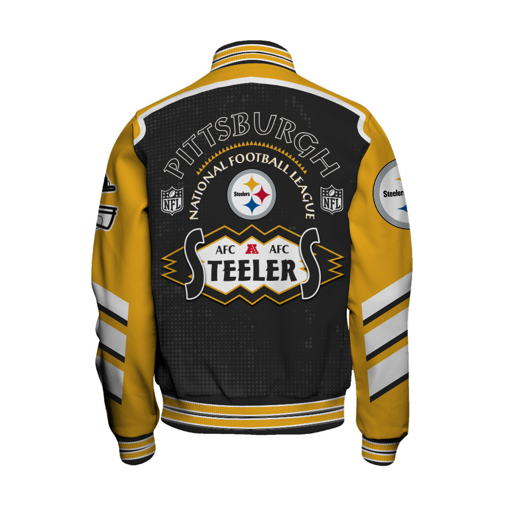 Pittsburgh Steelers - Relentless Determination Unisex Varsity Jacket - Famjoys Pittsburgh Steelers - Relentless Determination Unisex Varsity Jacket - Famjoys