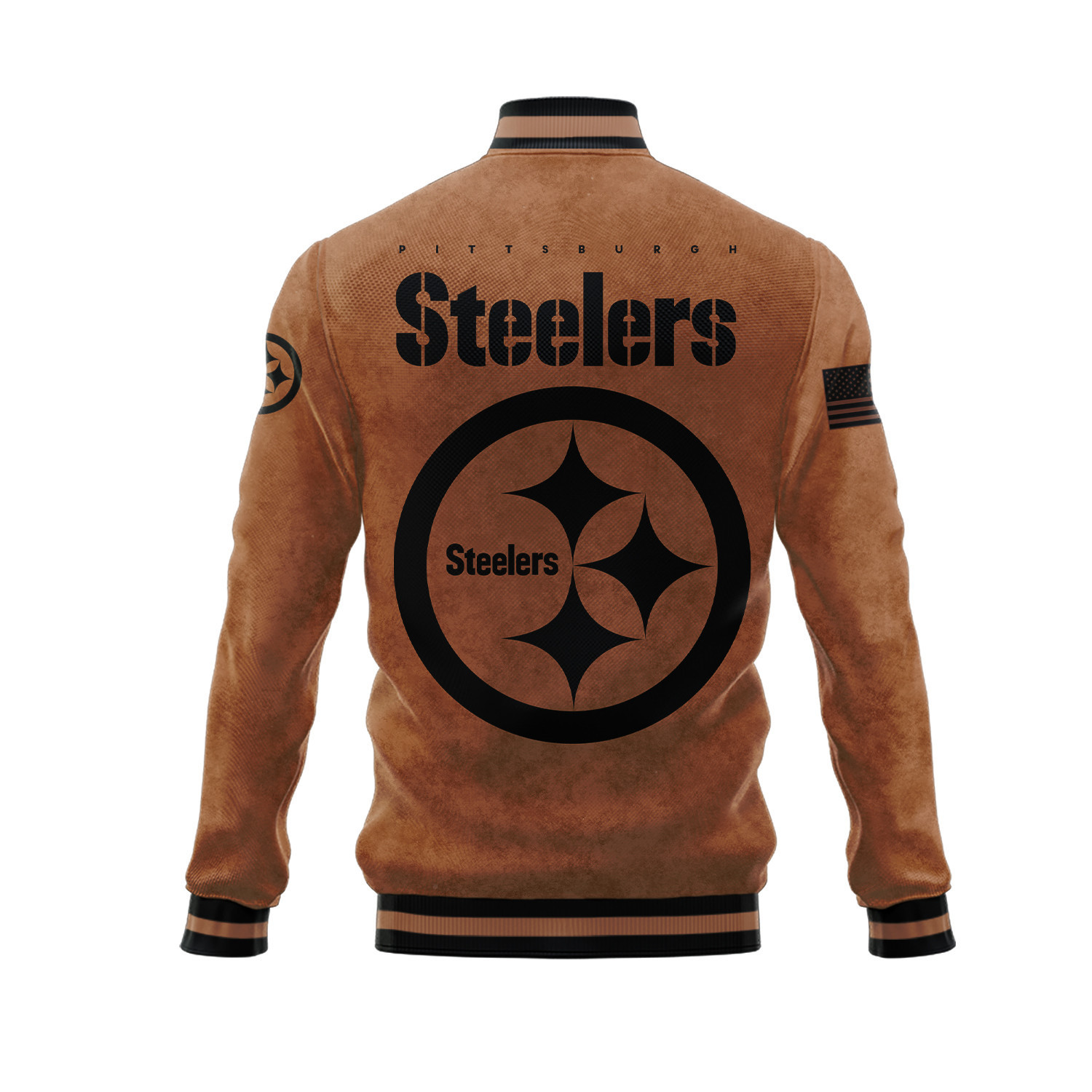 Pittsburgh Steelers Salute To Service Club Baseball Jacket Varsity Jacket - Brown - Famjoys Pittsburgh Steelers Salute To Service Club Baseball Jacket Varsity Jacket - Brown - Famjoys