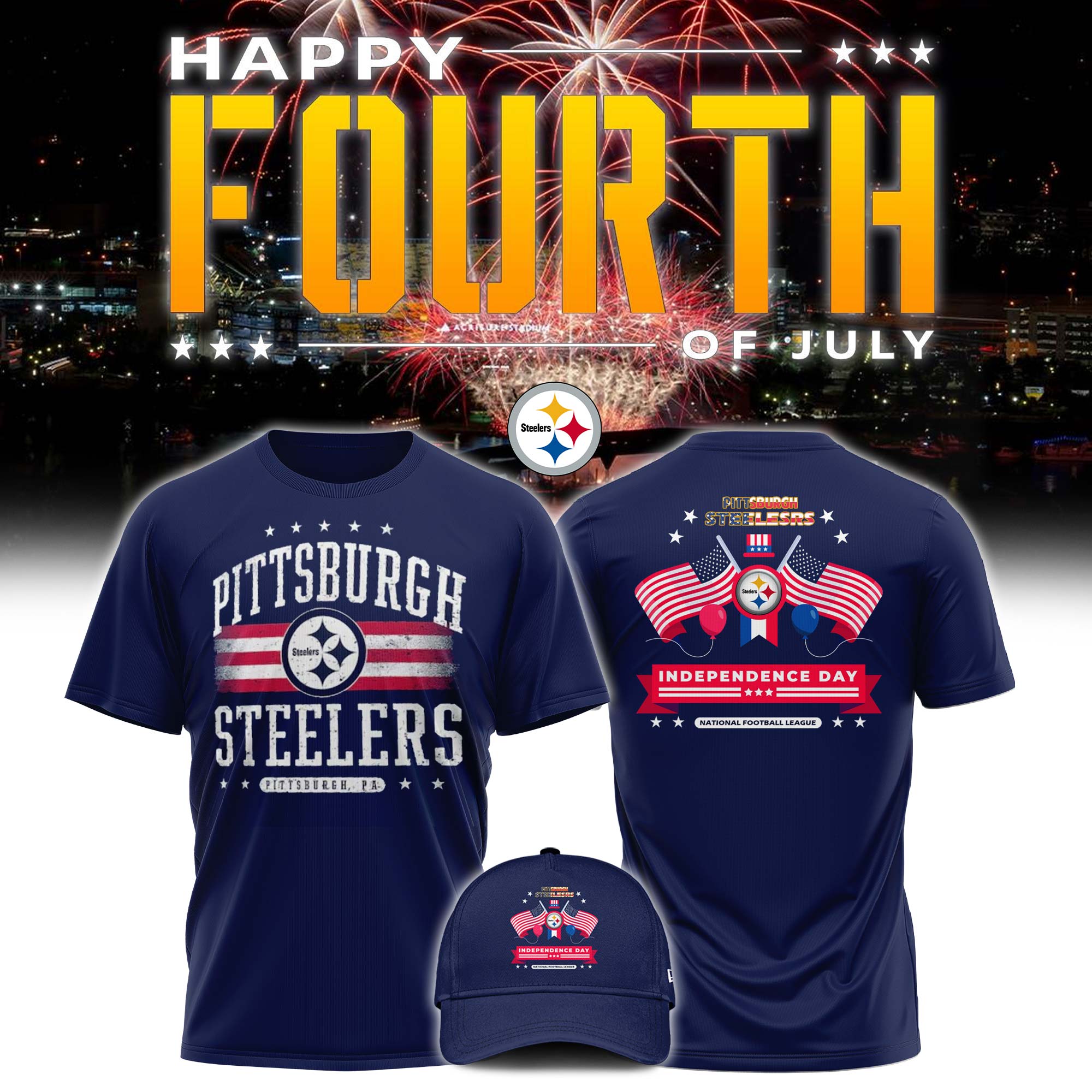 Pittsburgh Steelers shop Edited Americana Tshirt - Famjoys Pittsburgh Steelers shop Edited Americana Tshirt - Famjoys