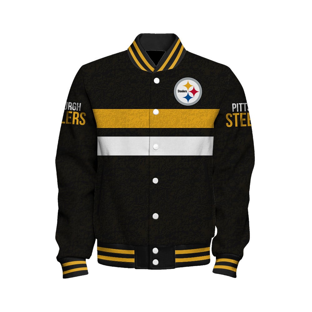 Pittsburgh Steelers - Super Durable Unisex Varsity Jacket - Famjoys Pittsburgh Steelers - Super Durable Unisex Varsity Jacket - Famjoys
