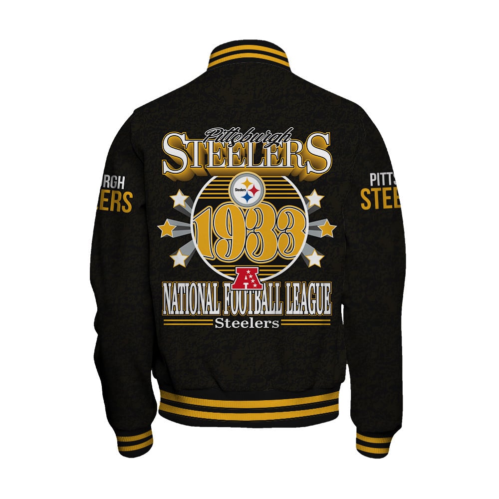 Pittsburgh Steelers - Super Durable Unisex Varsity Jacket - Famjoys Pittsburgh Steelers - Super Durable Unisex Varsity Jacket - Famjoys