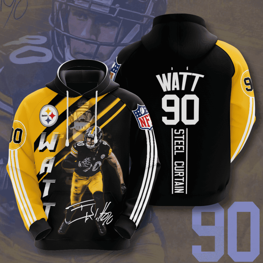 Pittsburgh Steelers TJ Watt Hoodie & Zip Hoodie - Famjoys Pittsburgh Steelers TJ Watt Hoodie & Zip Hoodie - Famjoys