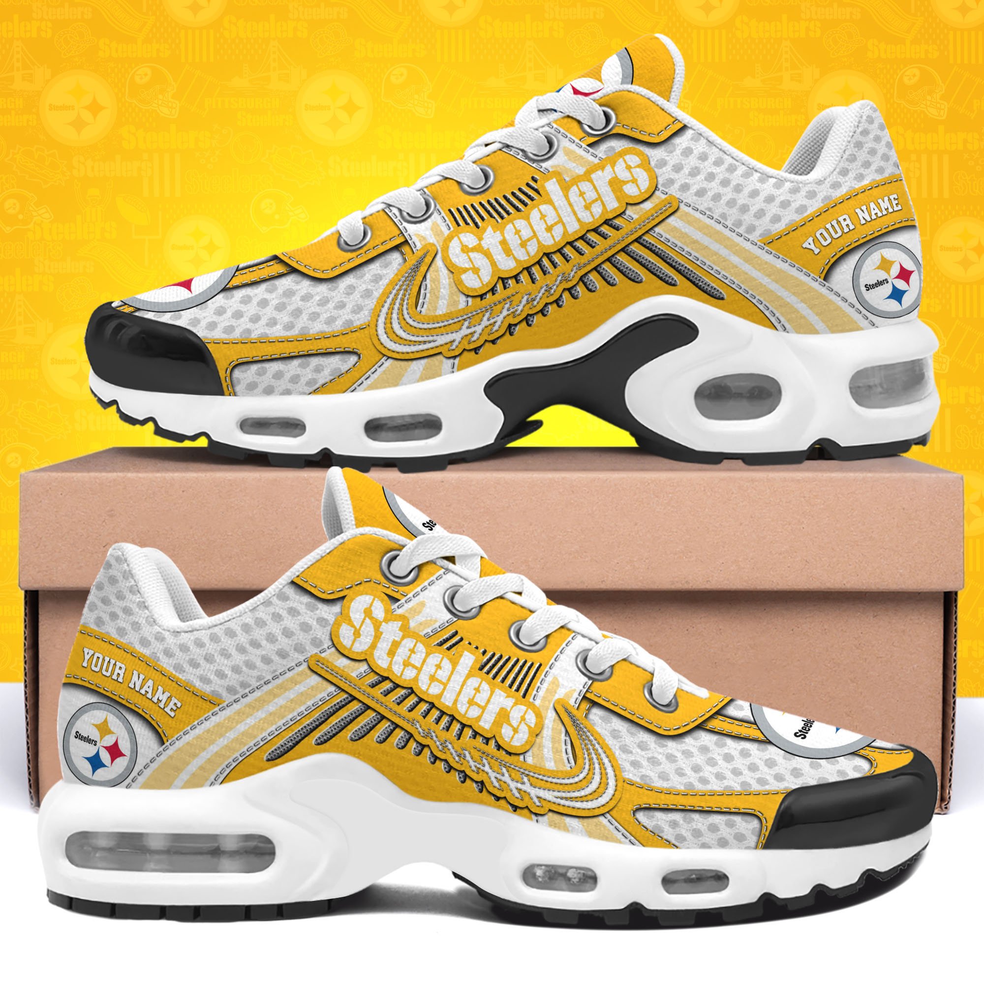Pittsburgh Steelers TN Shoes Custom Your Name, Sport Team Shoes, Shoes For Sport Lovers, Gifts For Fans ETRG-62469 - Famjoys Pittsburgh Steelers TN Shoes Custom Your Name, Sport Team Shoes, Shoes For Sport Lovers, Gifts For Fans ETRG-62469 - Famjoys