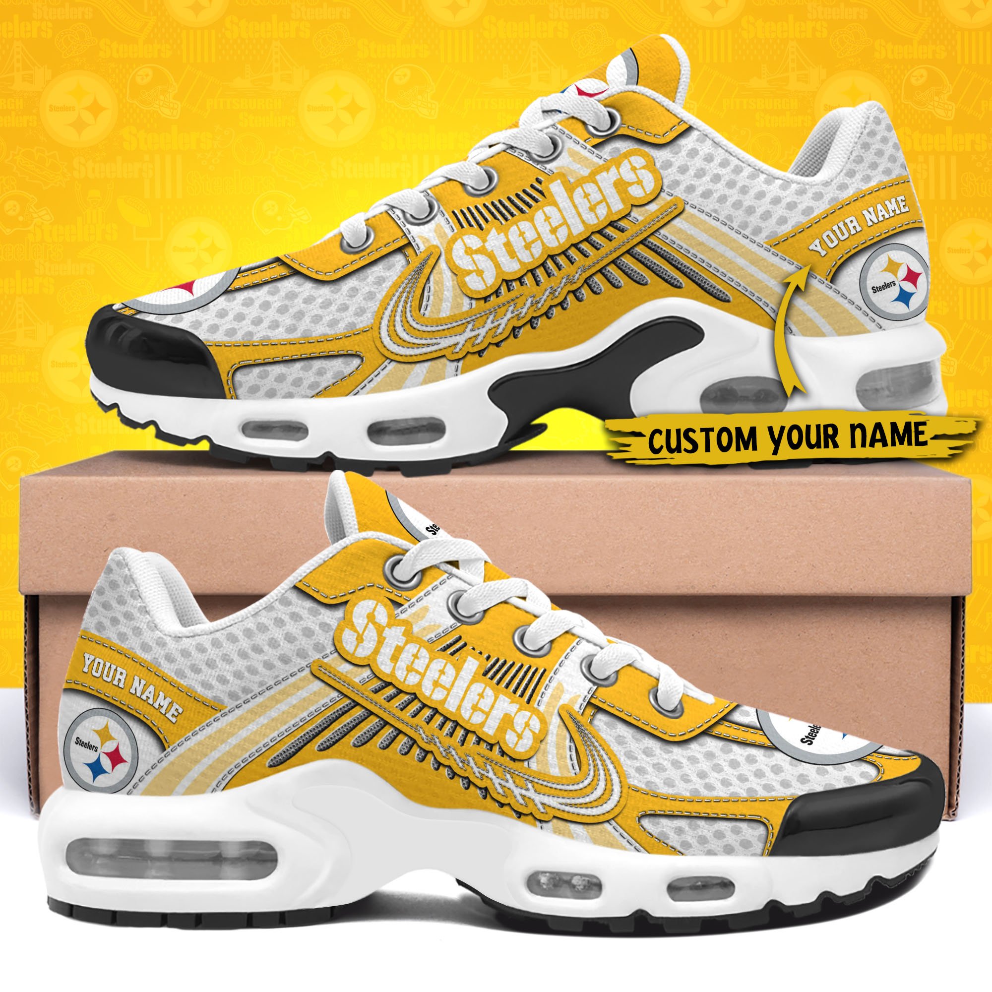 Pittsburgh Steelers TN Shoes Custom Your Name, Sport Team Shoes, Shoes For Sport Lovers, Gifts For Fans ETRG-62469 - Famjoys Pittsburgh Steelers TN Shoes Custom Your Name, Sport Team Shoes, Shoes For Sport Lovers, Gifts For Fans ETRG-62469 - Famjoys