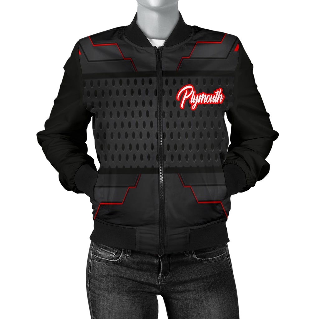 Plymouth Women's Bomber Jacket MX - Famjoys Plymouth Women's Bomber Jacket MX - Famjoys