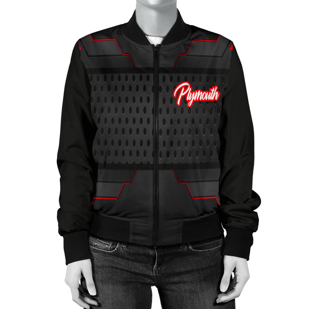 Plymouth Women's Bomber Jacket MX - Famjoys Plymouth Women's Bomber Jacket MX - Famjoys