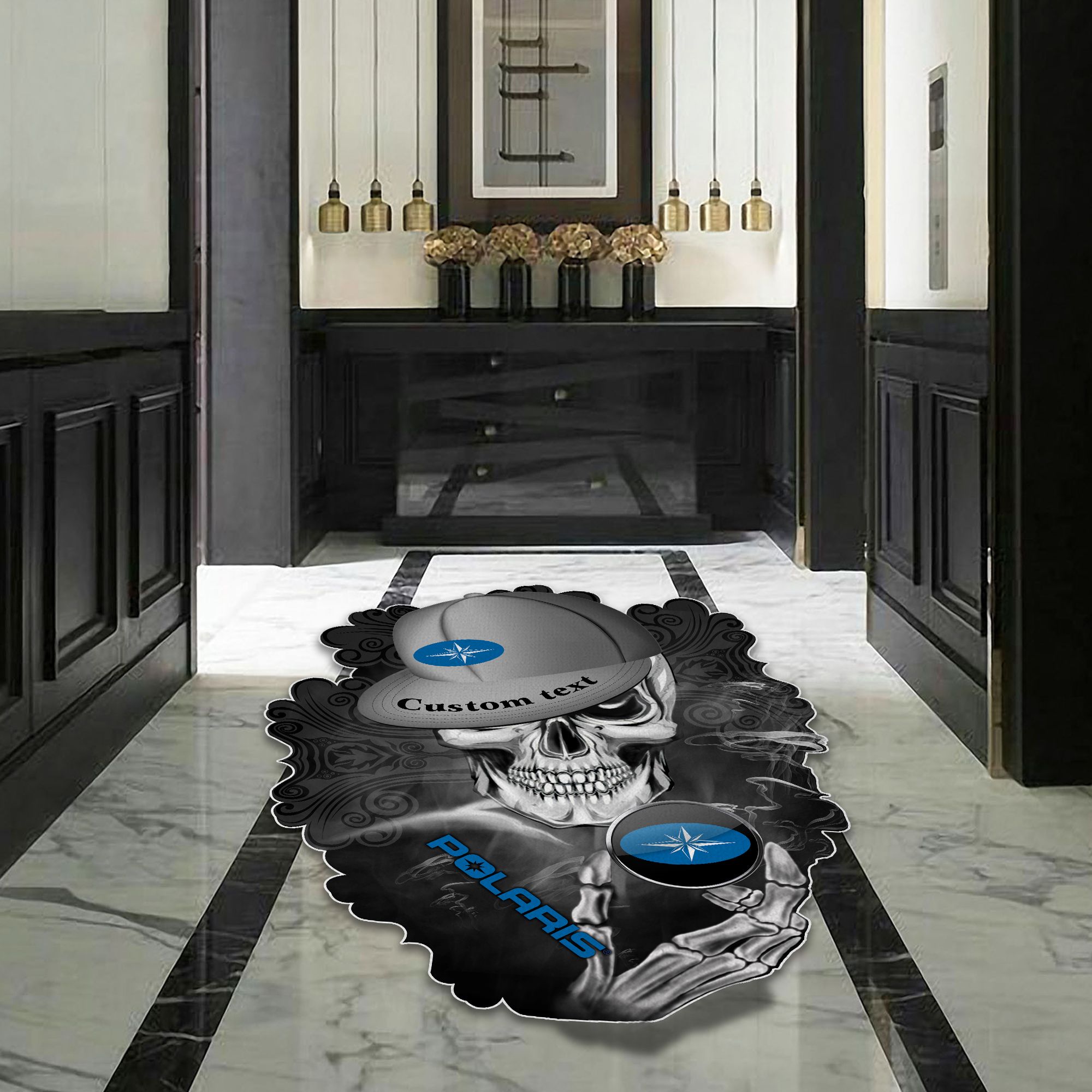 Polaris Skull Shaped Luxurious Doormat, Rug Home Decor, Custom name - Famjoys Polaris Skull Shaped Luxurious Doormat, Rug Home Decor, Custom name - Famjoys