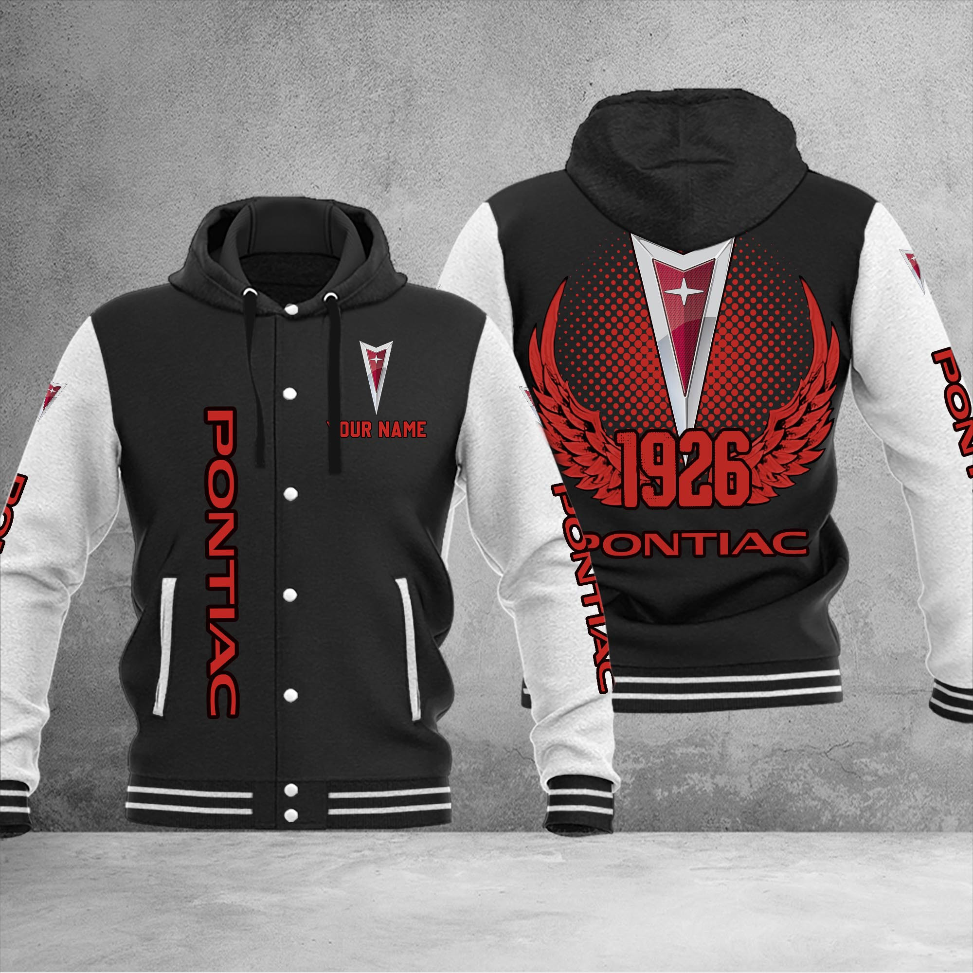 Pontiac DMHJ1070 Baseball Jacket Multicolor - Famjoys Pontiac DMHJ1070 Baseball Jacket Multicolor - Famjoys