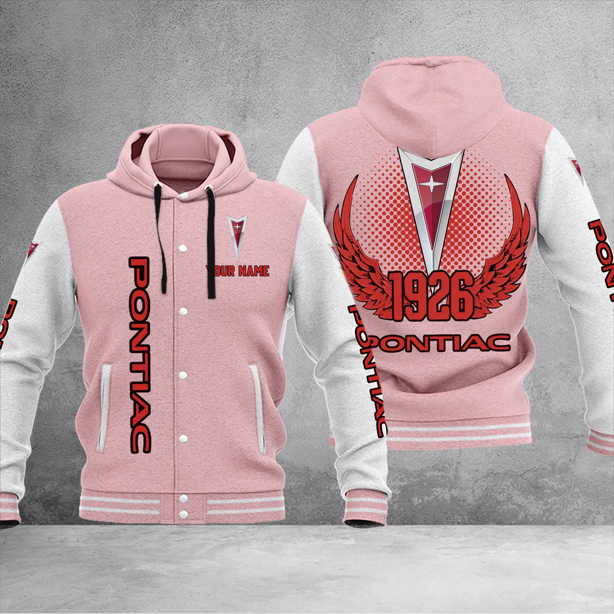 Pontiac DMHJ1070 Baseball Jacket Multicolor - Famjoys Pontiac DMHJ1070 Baseball Jacket Multicolor - Famjoys