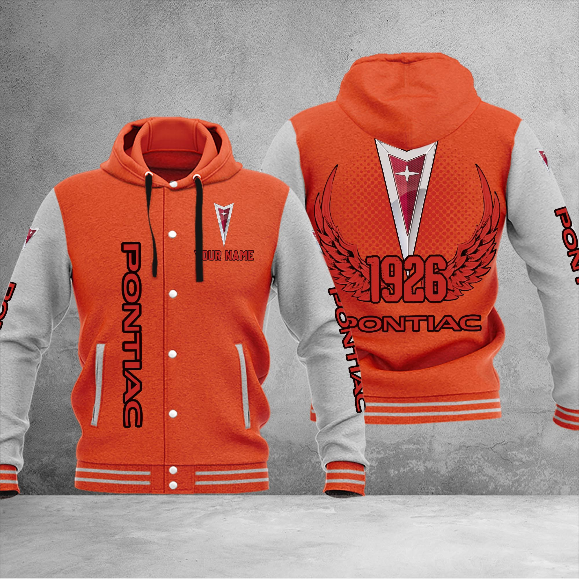 Pontiac DMHJ1070 Baseball Jacket Multicolor - Famjoys Pontiac DMHJ1070 Baseball Jacket Multicolor - Famjoys