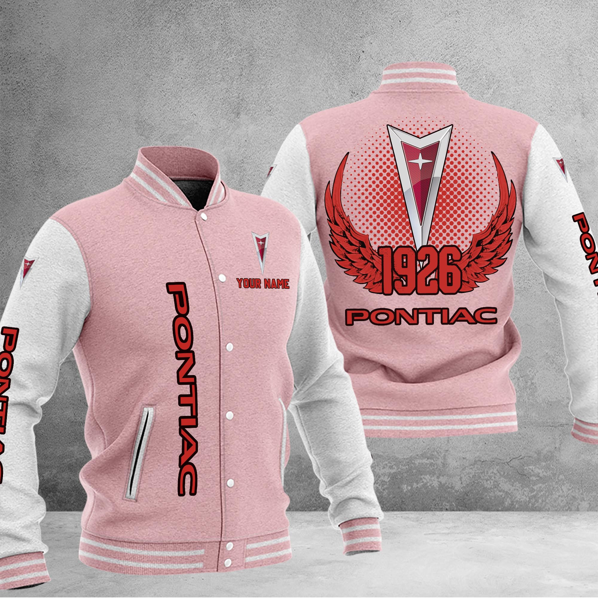 Pontiac DMHJ1070 Baseball Jacket Multicolor - Famjoys Pontiac DMHJ1070 Baseball Jacket Multicolor - Famjoys