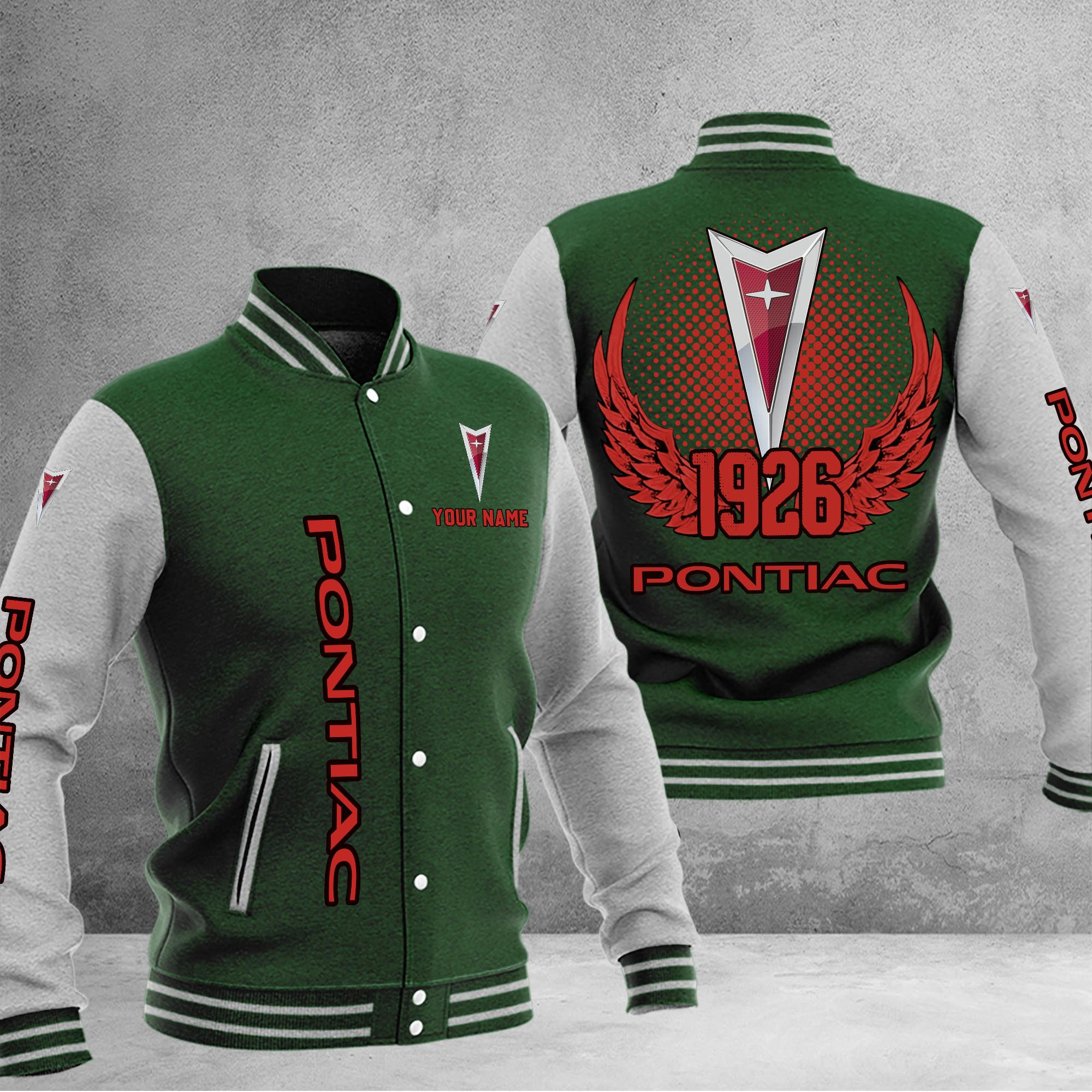 Pontiac DMHJ1070 Baseball Jacket Multicolor - Famjoys Pontiac DMHJ1070 Baseball Jacket Multicolor - Famjoys