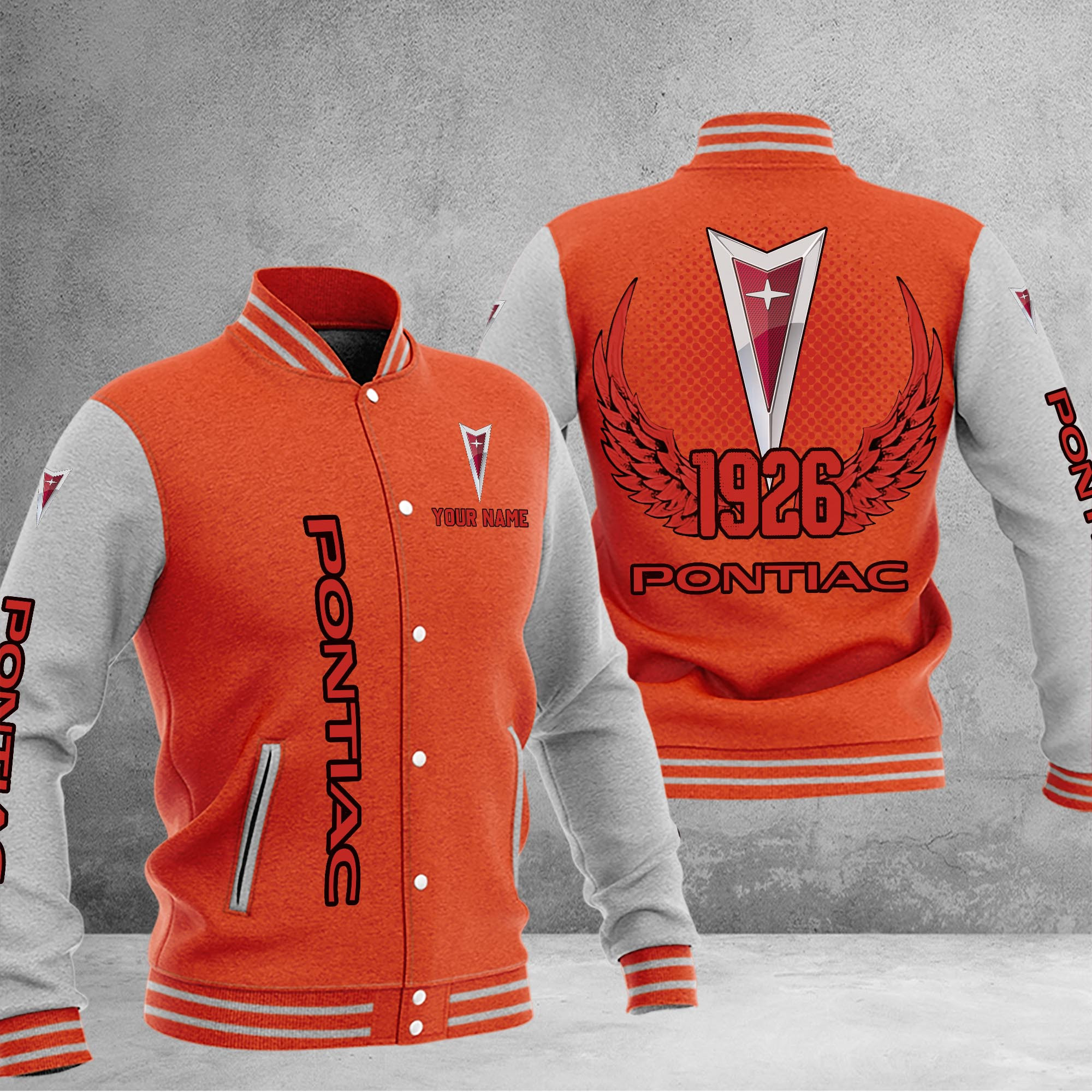 Pontiac DMHJ1070 Baseball Jacket Multicolor - Famjoys Pontiac DMHJ1070 Baseball Jacket Multicolor - Famjoys