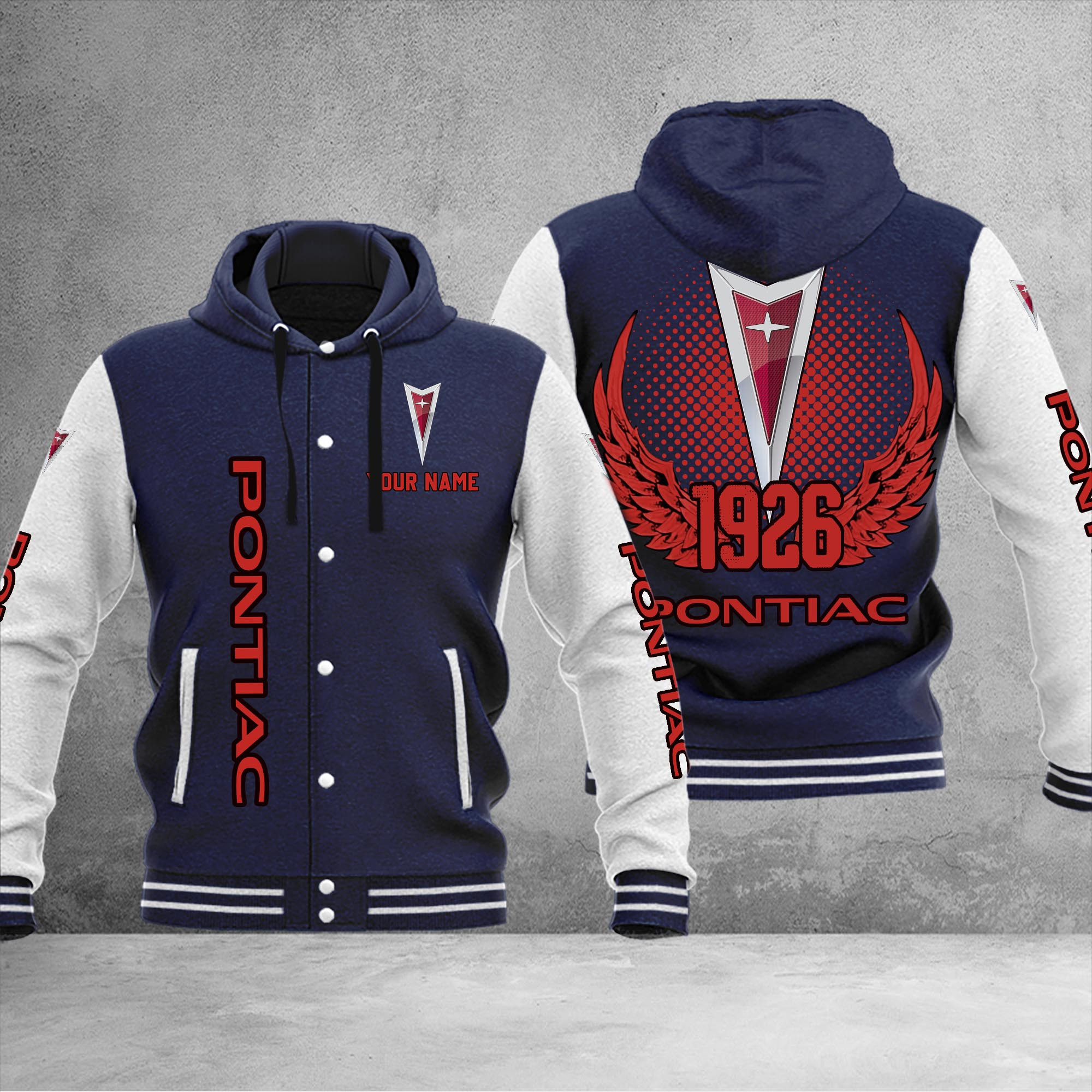 Pontiac DMHJ1070 Baseball Jacket Multicolor - Famjoys Pontiac DMHJ1070 Baseball Jacket Multicolor - Famjoys