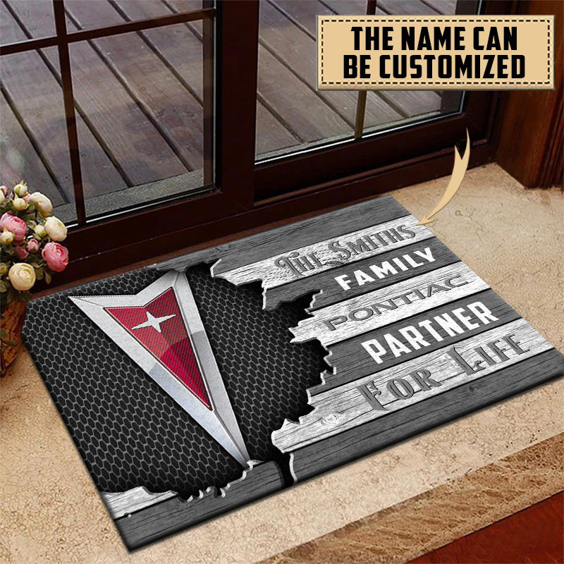 Pontiac Doormat Custom Name, Multicolor - Famjoys Pontiac Doormat Custom Name, Multicolor - Famjoys