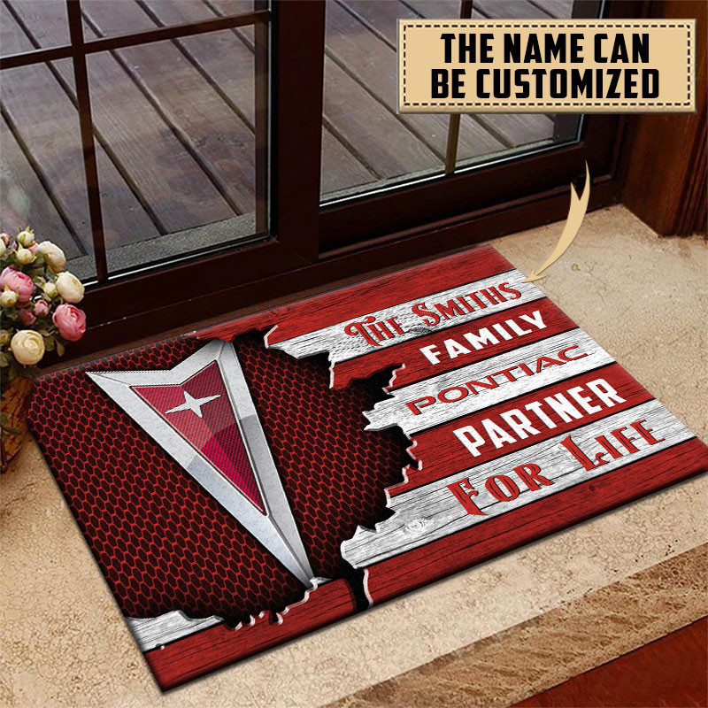 Pontiac Doormat Custom Name, Multicolor - Famjoys Pontiac Doormat Custom Name, Multicolor - Famjoys