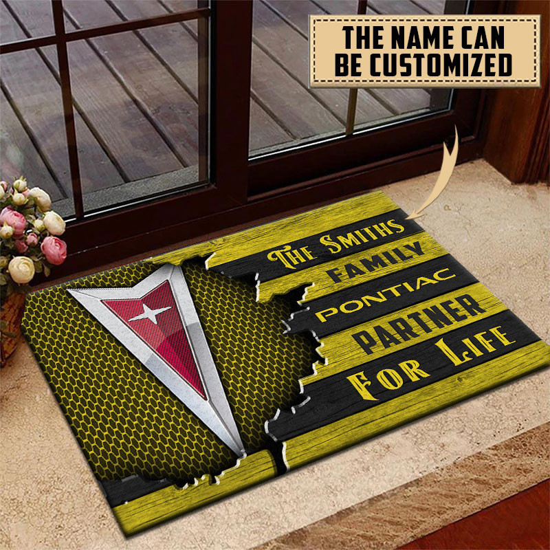 Pontiac Doormat Custom Name, Multicolor - Famjoys Pontiac Doormat Custom Name, Multicolor - Famjoys