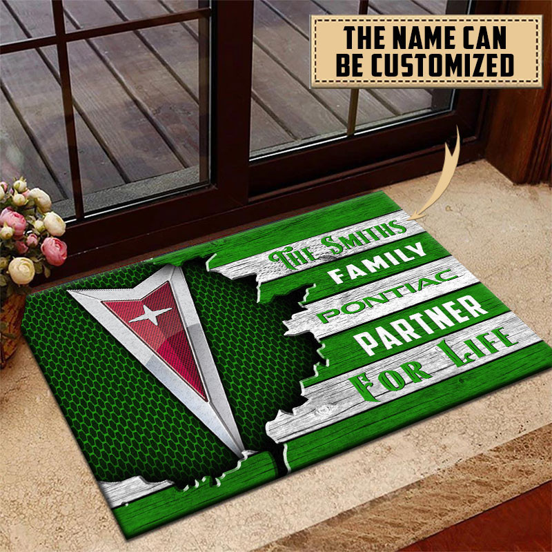 Pontiac Doormat Custom Name, Multicolor - Famjoys Pontiac Doormat Custom Name, Multicolor - Famjoys