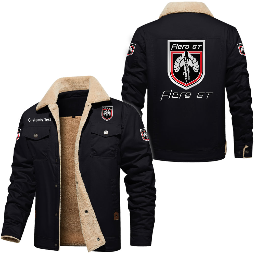 Pontiac Fiero Cargo Fleece Lined Cotton Jacket Multicolor, vintage style, customize name 