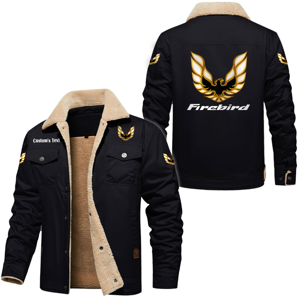 Pontiac Firebird Cargo Fleece Lined Cotton Jacket Multicolor, vintage style, customize name 