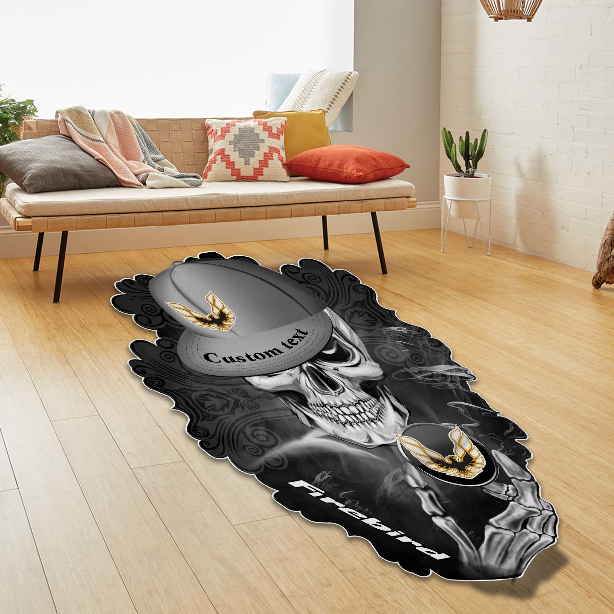 Pontiac Firebird Skull Shaped Luxurious Doormat, Rug Home Decor, Custom name - Famjoys Pontiac Firebird Skull Shaped Luxurious Doormat, Rug Home Decor, Custom name - Famjoys