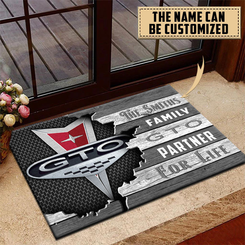 Pontiac GTO Doormat Custom Name, Multicolor - Famjoys Pontiac GTO Doormat Custom Name, Multicolor - Famjoys