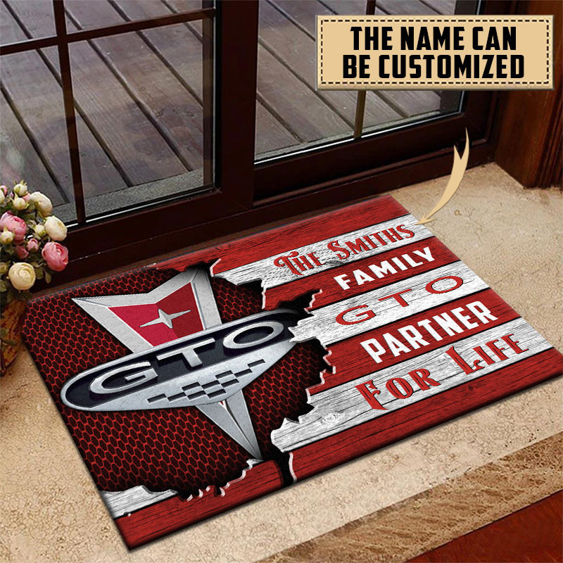 Pontiac GTO Doormat Custom Name, Multicolor - Famjoys Pontiac GTO Doormat Custom Name, Multicolor - Famjoys