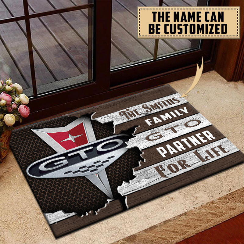 Pontiac GTO Doormat Custom Name, Multicolor - Famjoys Pontiac GTO Doormat Custom Name, Multicolor - Famjoys