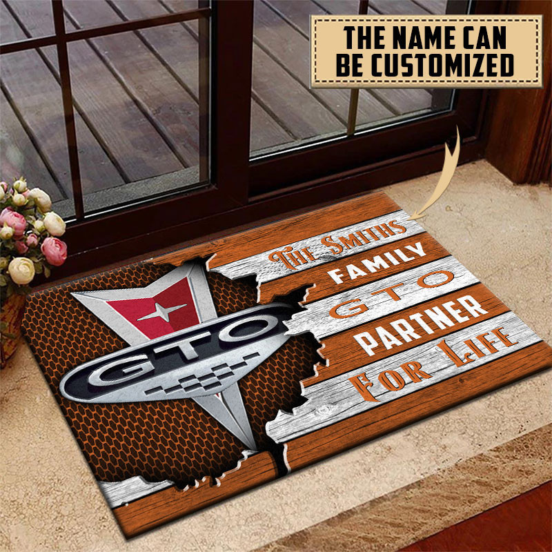 Pontiac GTO Doormat Custom Name, Multicolor - Famjoys Pontiac GTO Doormat Custom Name, Multicolor - Famjoys