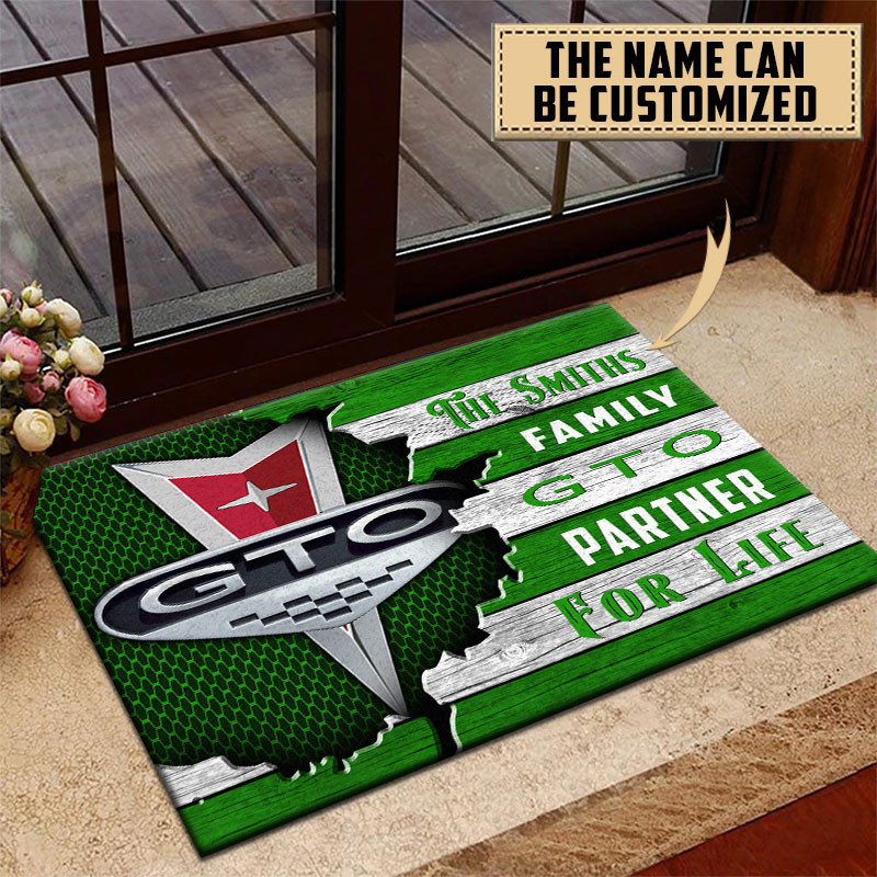 Pontiac GTO Doormat Custom Name, Multicolor - Famjoys Pontiac GTO Doormat Custom Name, Multicolor - Famjoys