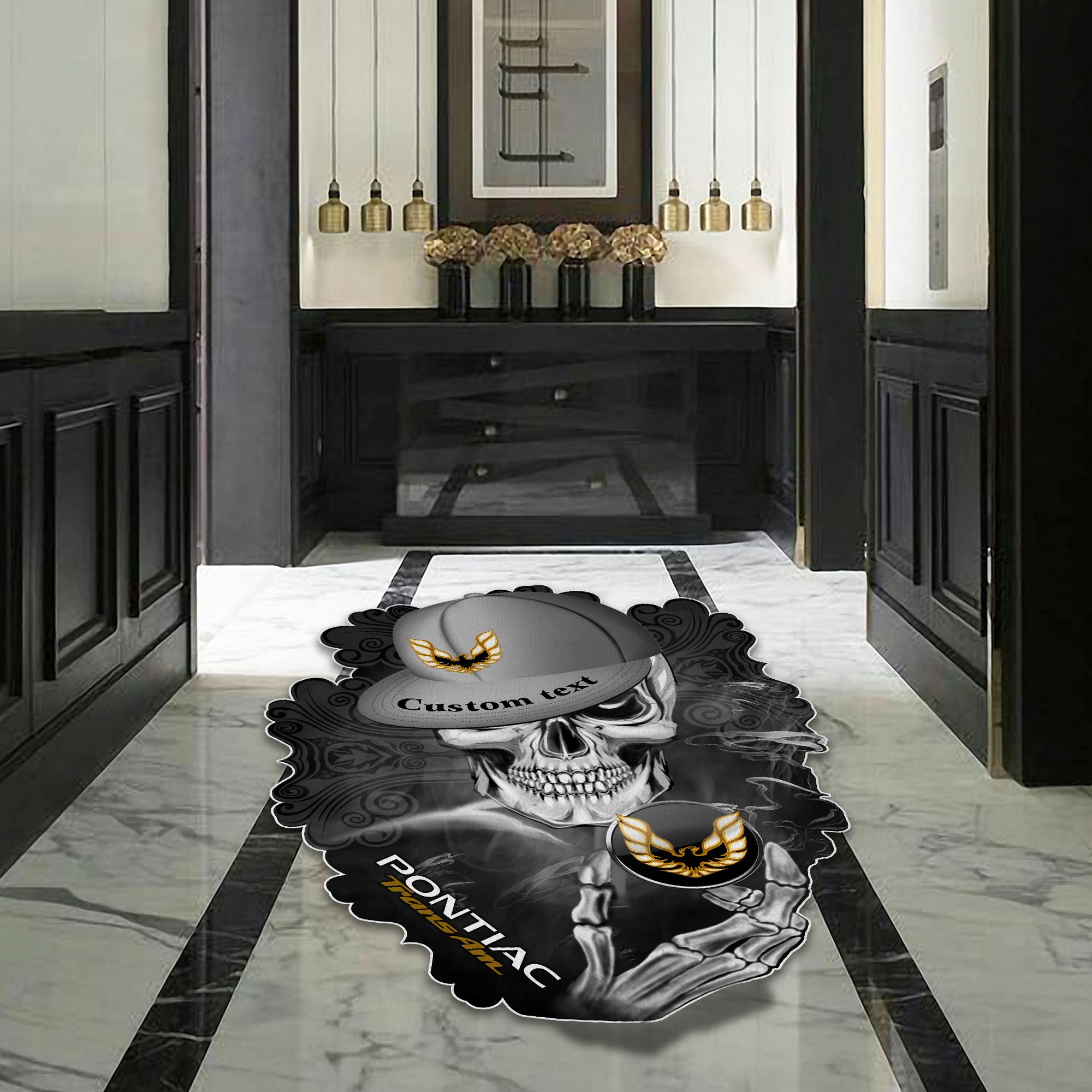 Pontiac Trans Am Skull Shaped Luxurious Doormat, Rug Home Decor, Custom name - Famjoys Pontiac Trans Am Skull Shaped Luxurious Doormat, Rug Home Decor, Custom name - Famjoys