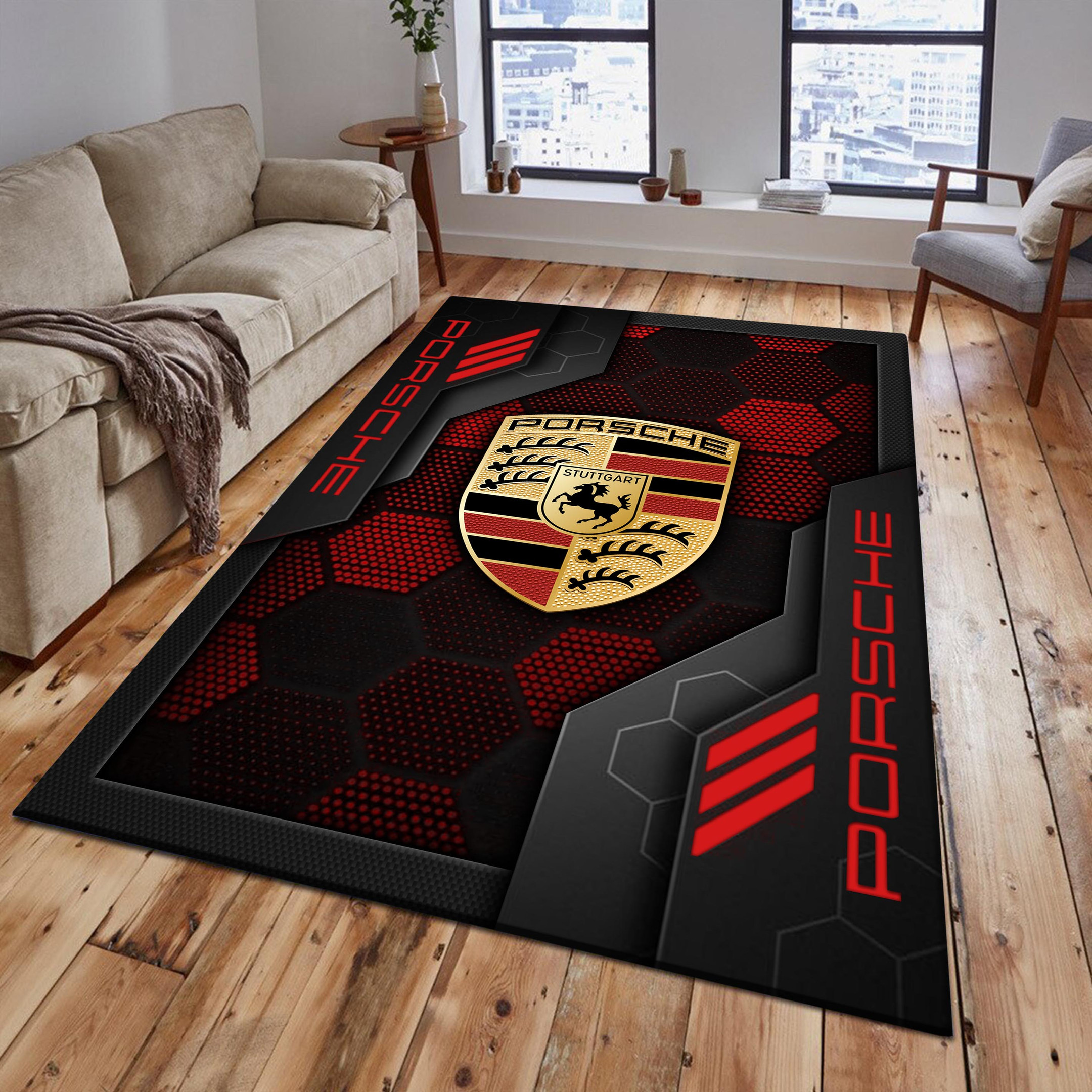 Porsche Area Rugs 2557 Multicolor - Famjoys Porsche Area Rugs 2557 Multicolor - Famjoys