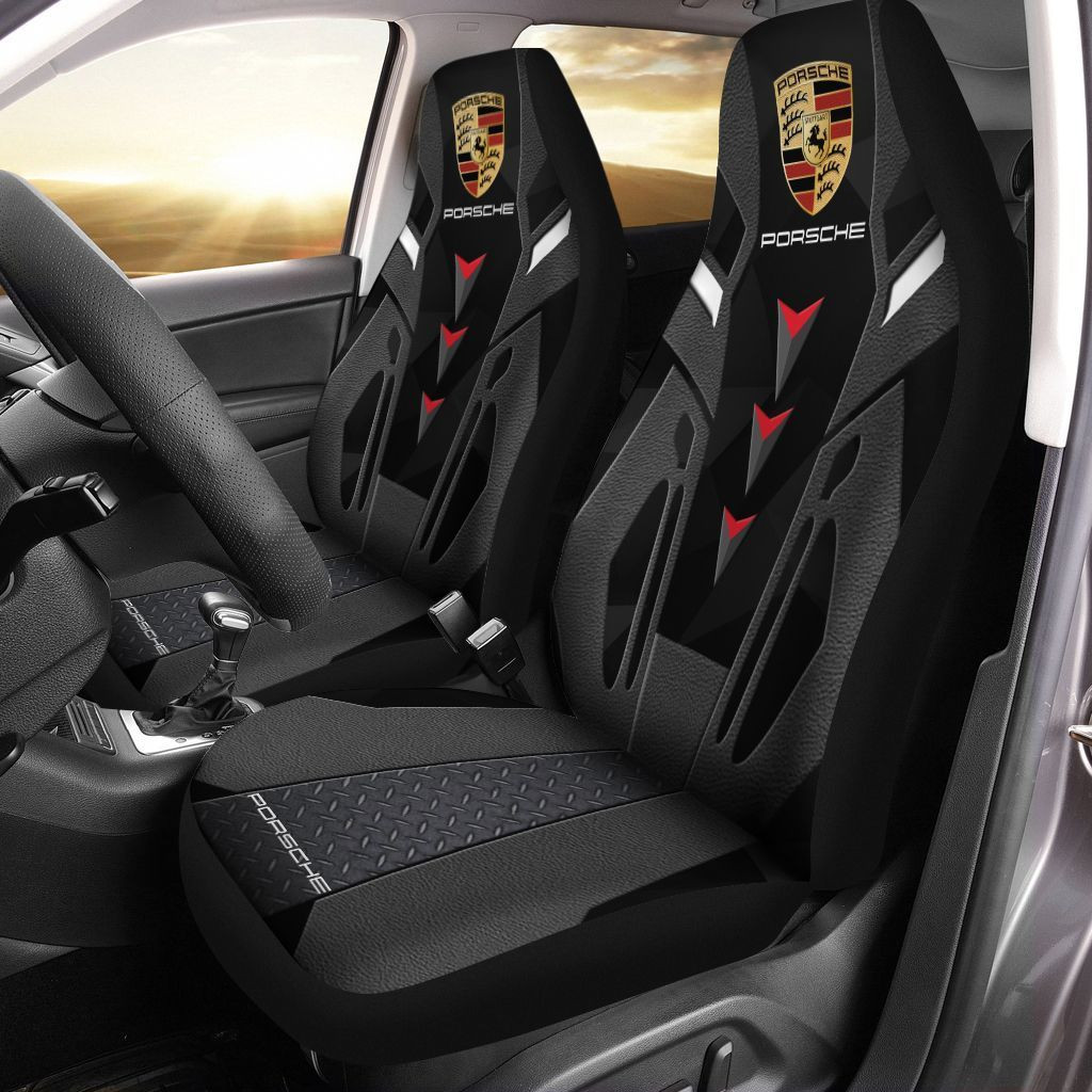 Porsche  Car Seat Cover (Set of 2) Ver 1 (Grey)