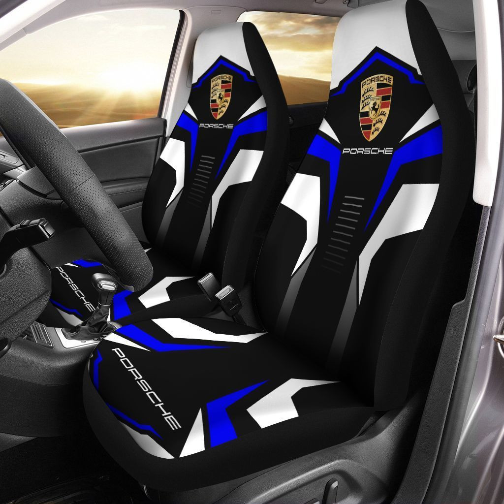 Porsche  Car Seat Cover (Set of 2) Ver4 (Blue)