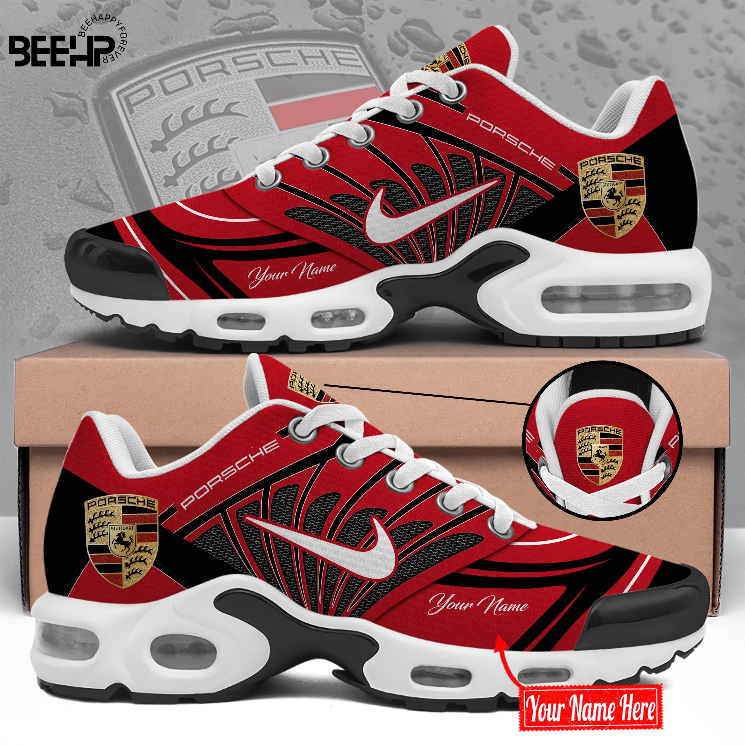 Porsche Custom Name Sport Shoes VS20 - Famjoys Porsche Custom Name Sport Shoes VS20 - Famjoys