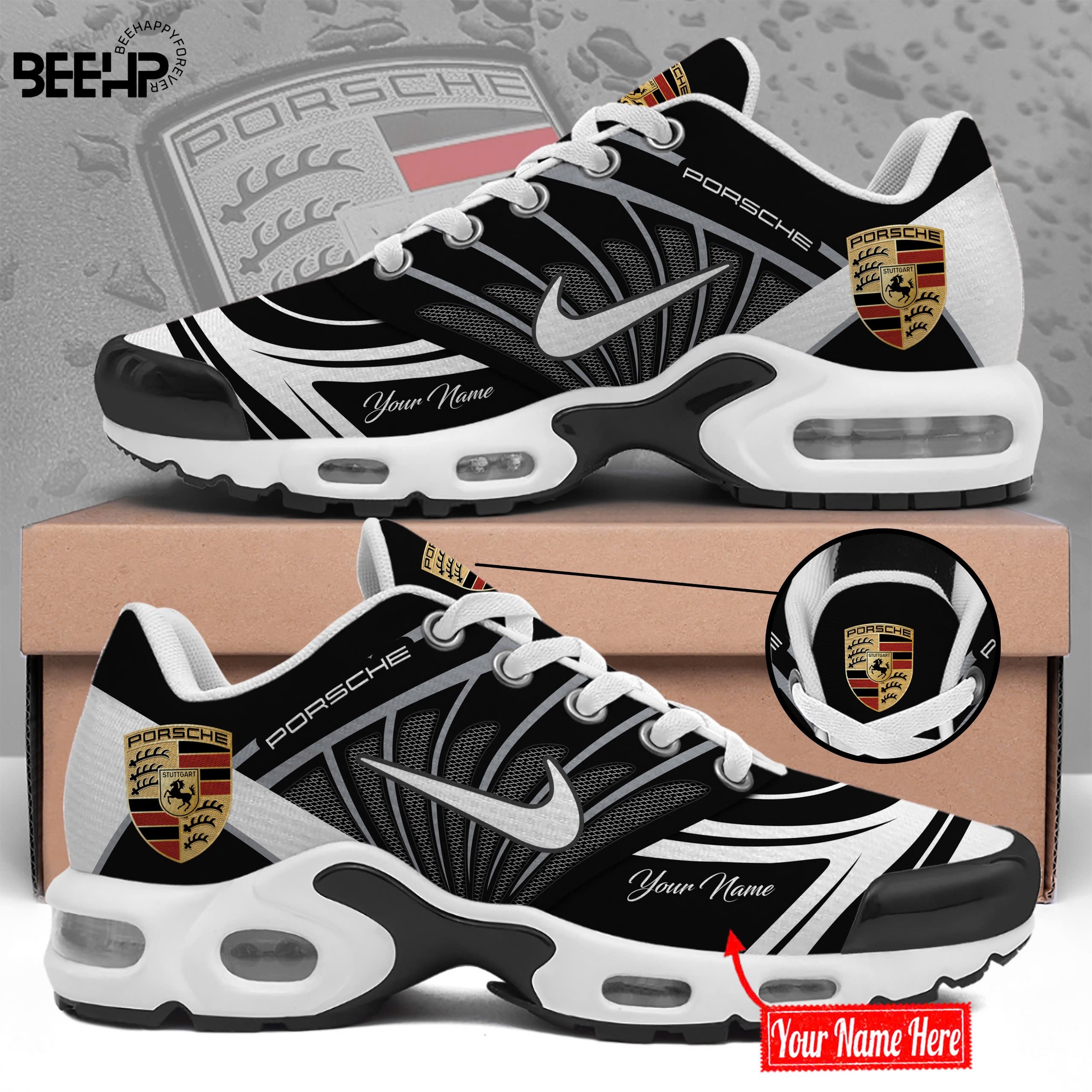 Porsche Custom Name Sport Shoes VS20 - Famjoys Porsche Custom Name Sport Shoes VS20 - Famjoys