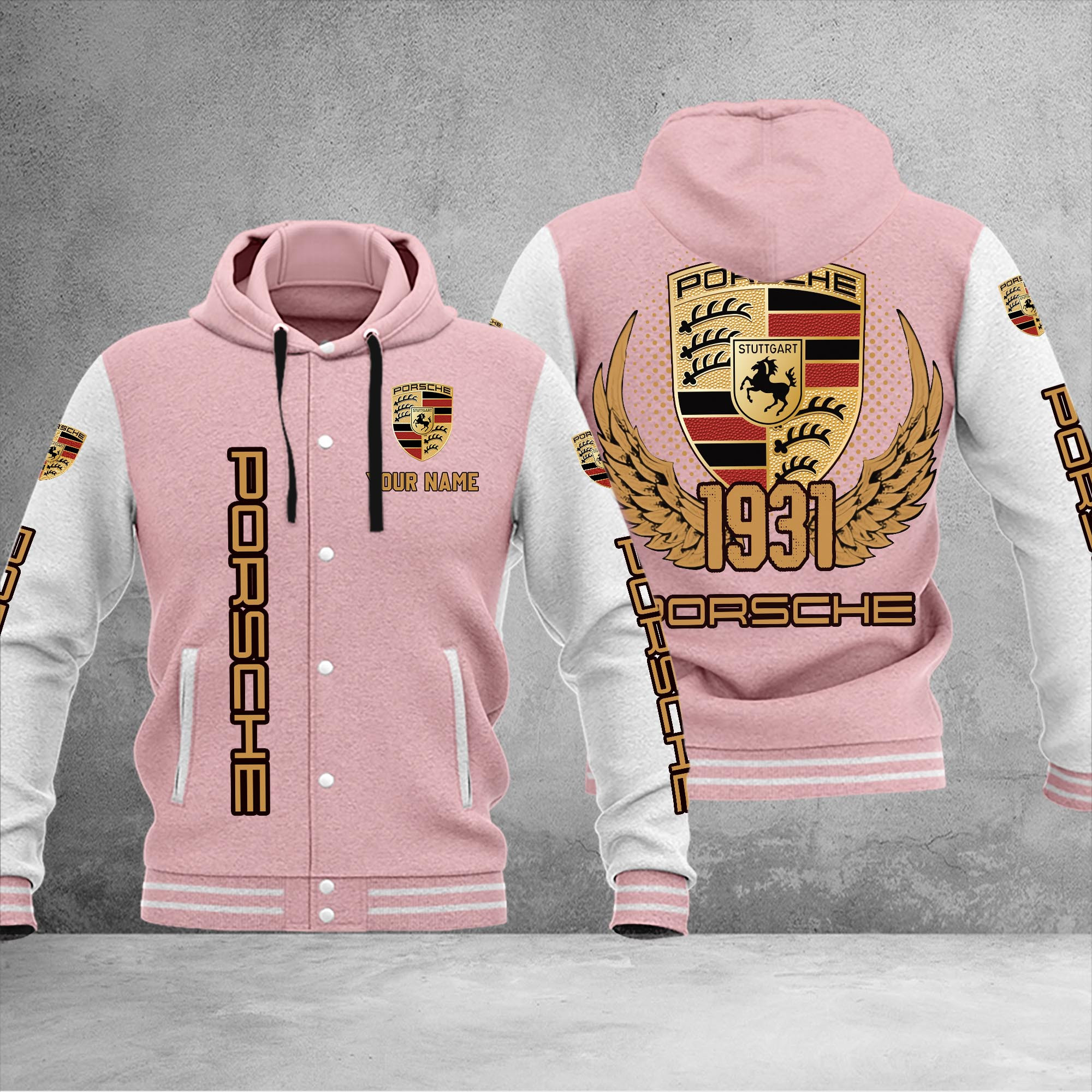 Porsche DMHJ1072 Baseball Jacket Multicolor - Famjoys Porsche DMHJ1072 Baseball Jacket Multicolor - Famjoys