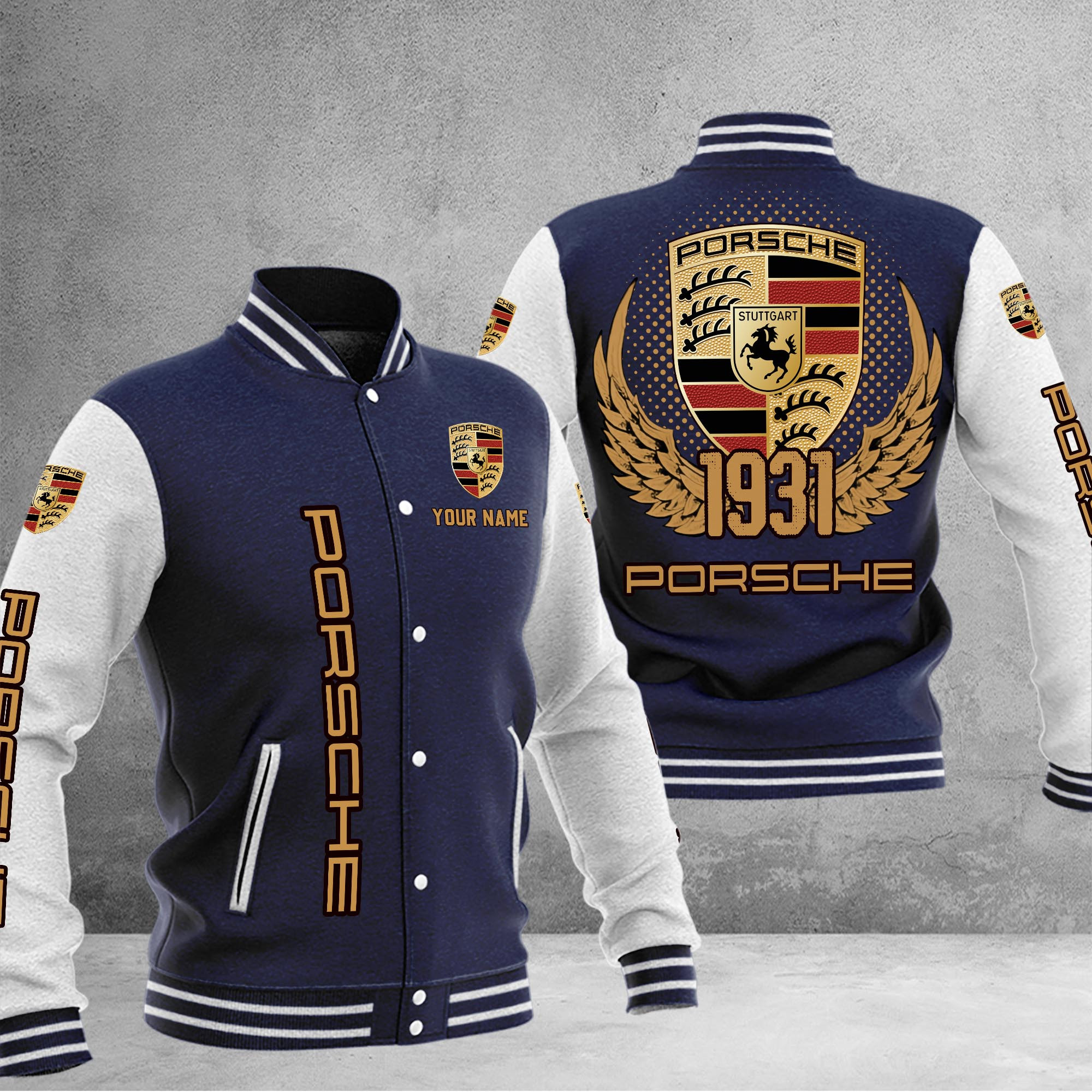 Porsche DMHJ1072 Baseball Jacket Multicolor - Famjoys Porsche DMHJ1072 Baseball Jacket Multicolor - Famjoys
