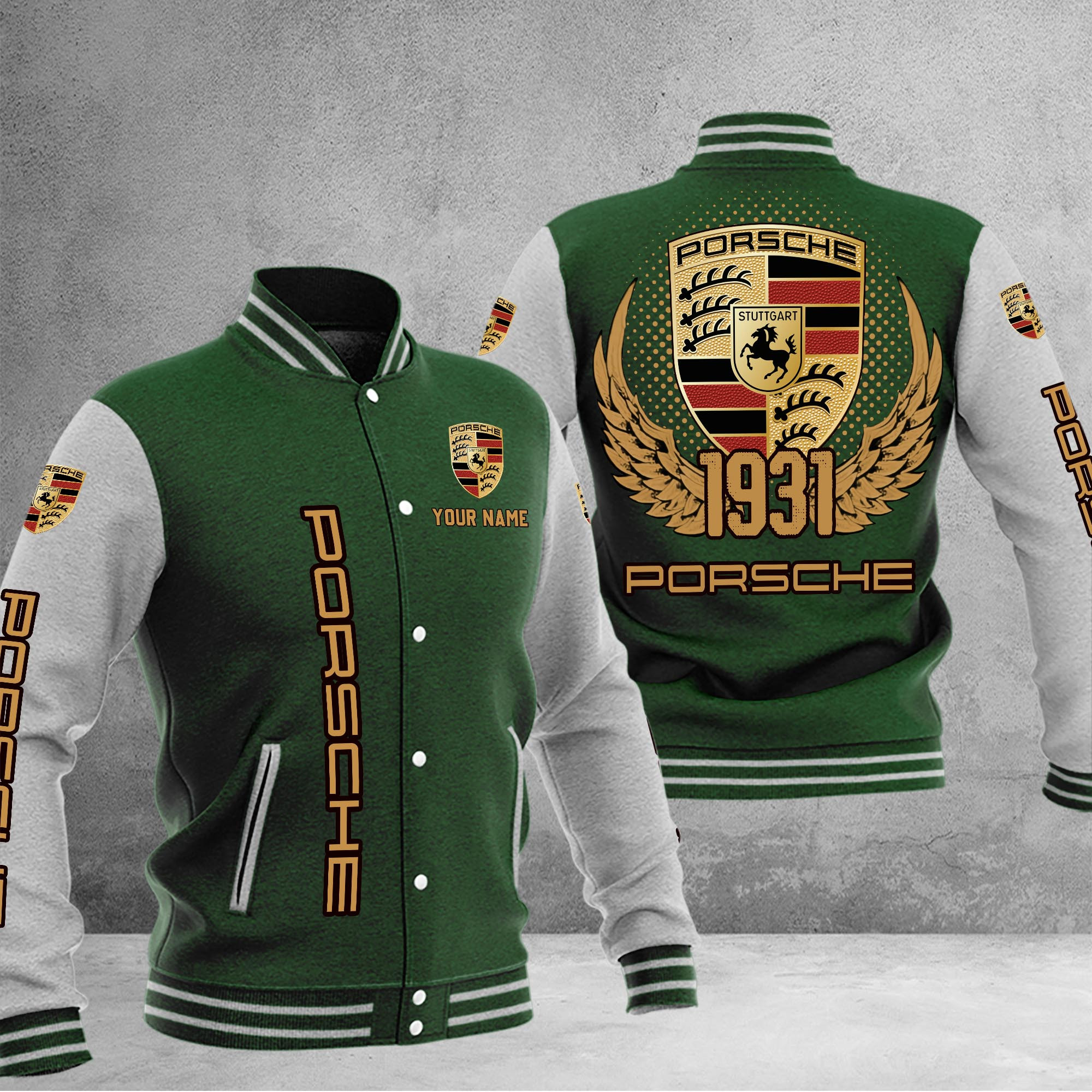 Porsche DMHJ1072 Baseball Jacket Multicolor - Famjoys Porsche DMHJ1072 Baseball Jacket Multicolor - Famjoys