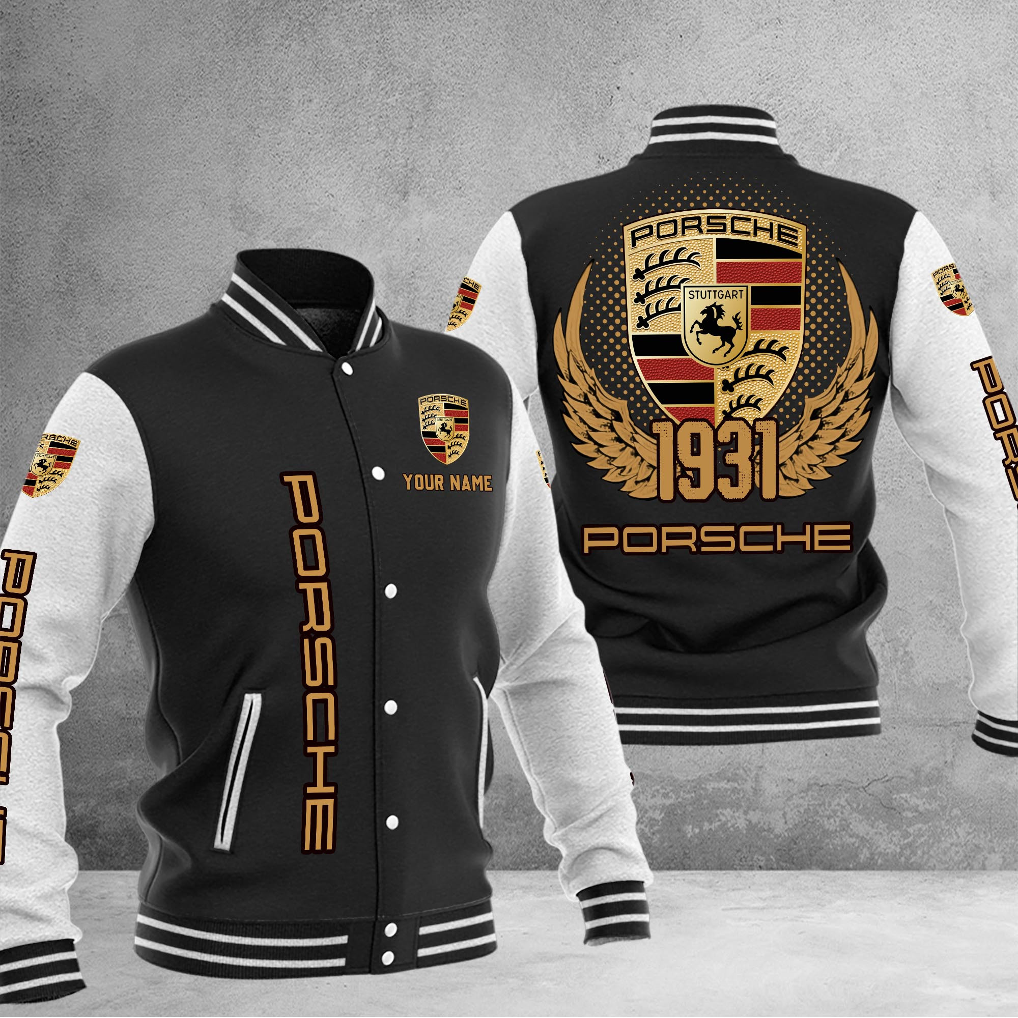 Porsche DMHJ1072 Baseball Jacket Multicolor - Famjoys Porsche DMHJ1072 Baseball Jacket Multicolor - Famjoys