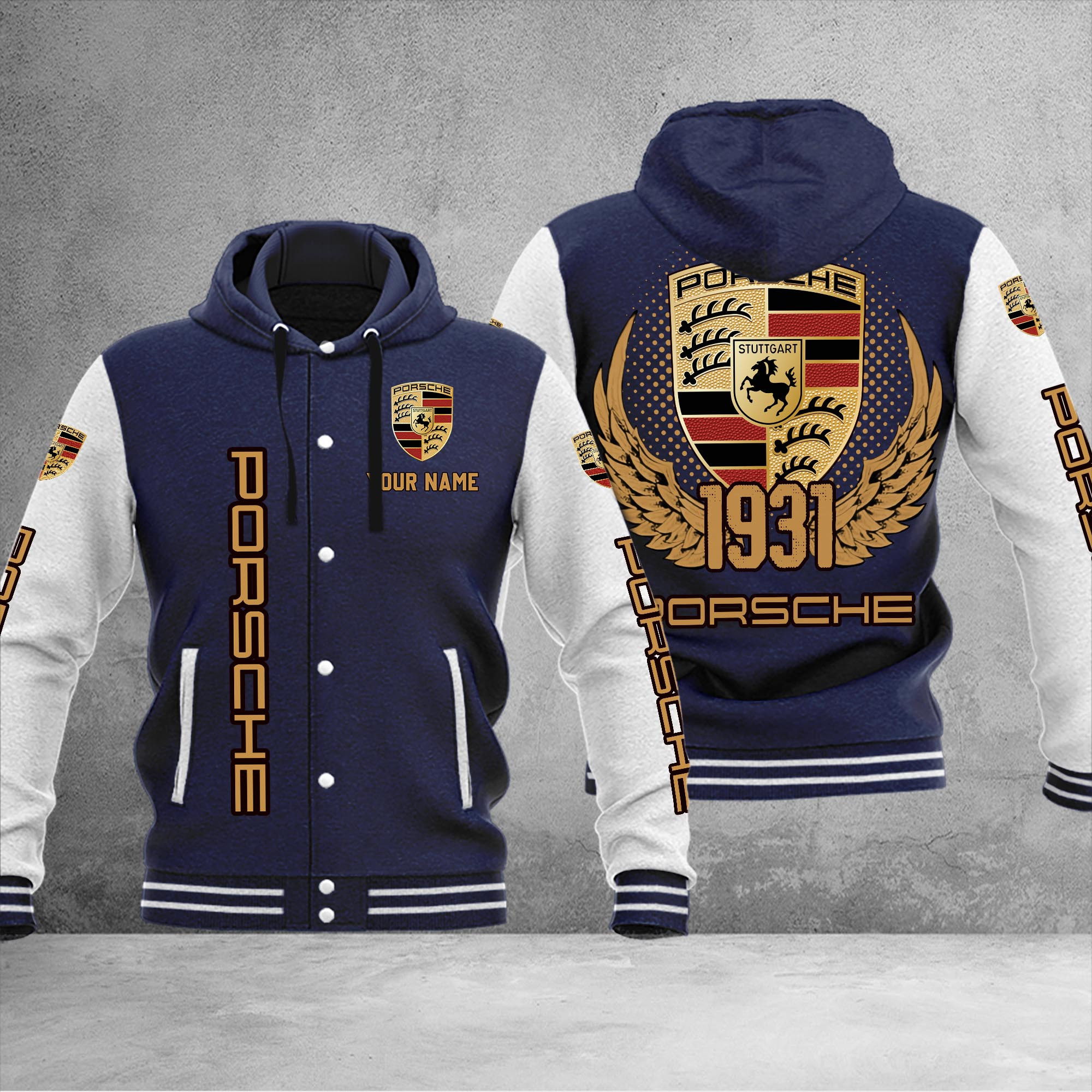Porsche DMHJ1072 Baseball Jacket Multicolor - Famjoys Porsche DMHJ1072 Baseball Jacket Multicolor - Famjoys