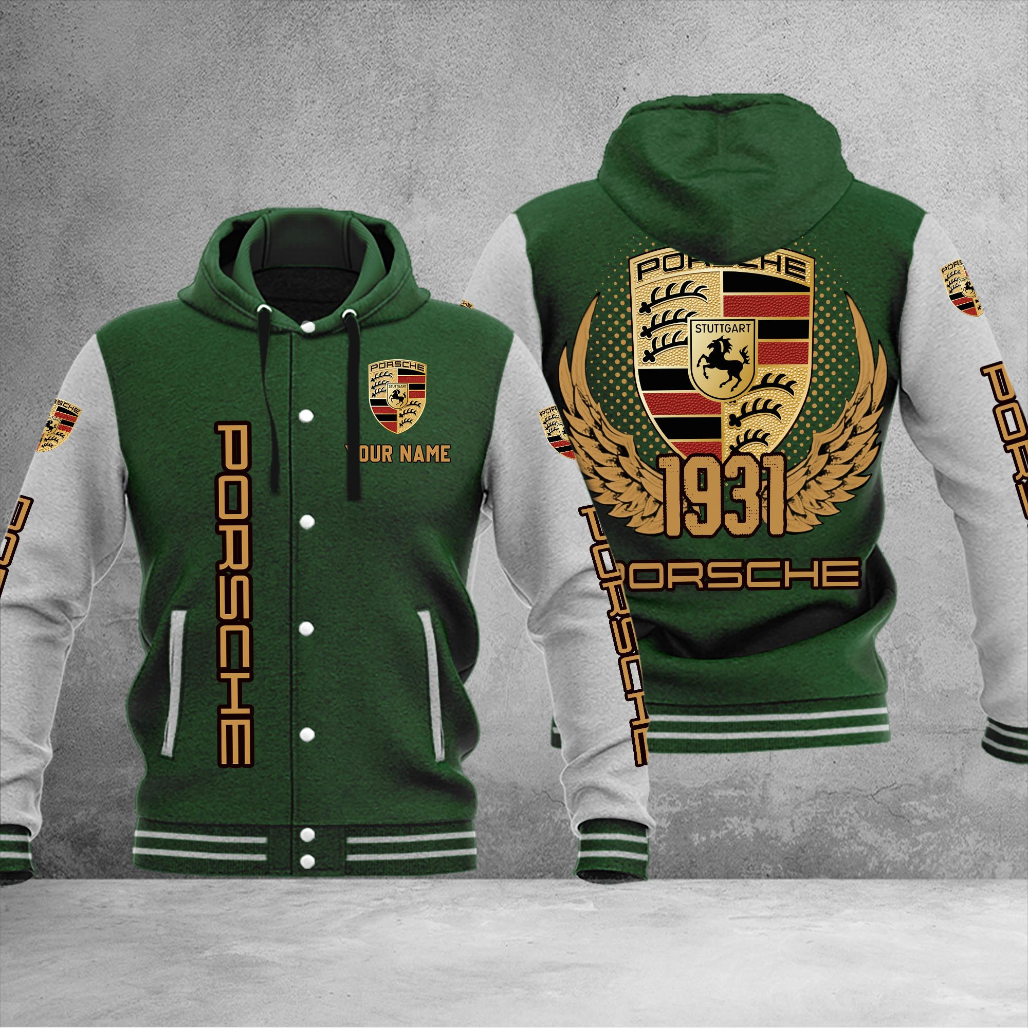 Porsche DMHJ1072 Baseball Jacket Multicolor - Famjoys Porsche DMHJ1072 Baseball Jacket Multicolor - Famjoys