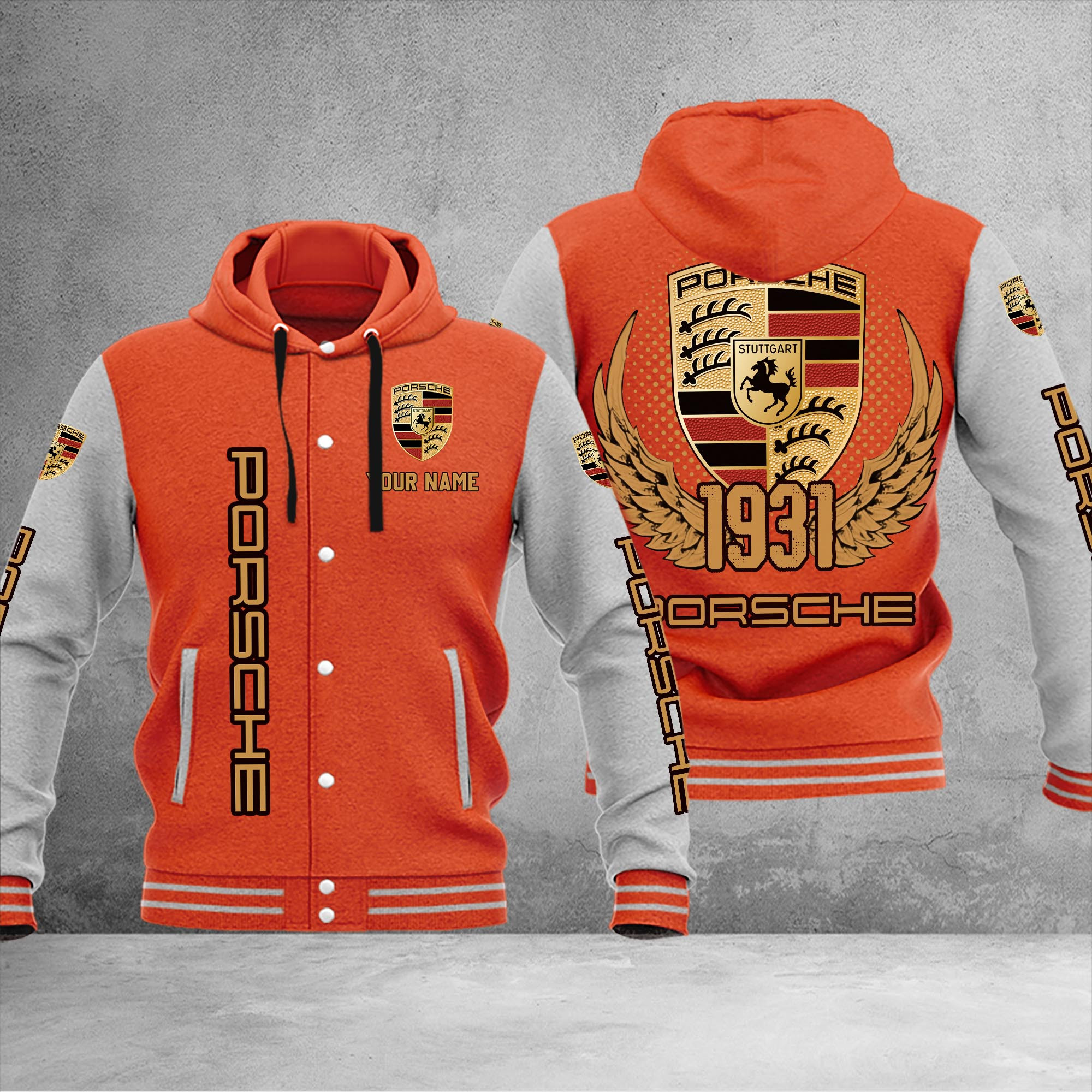 Porsche DMHJ1072 Baseball Jacket Multicolor - Famjoys Porsche DMHJ1072 Baseball Jacket Multicolor - Famjoys
