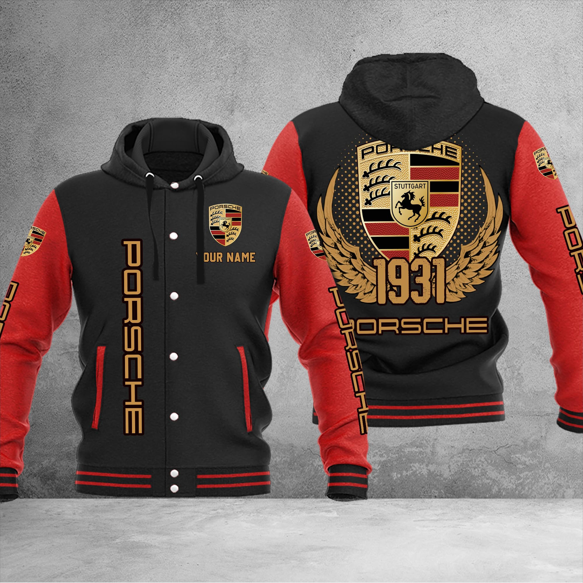 Porsche DMHJ1072 Baseball Jacket Multicolor - Famjoys Porsche DMHJ1072 Baseball Jacket Multicolor - Famjoys