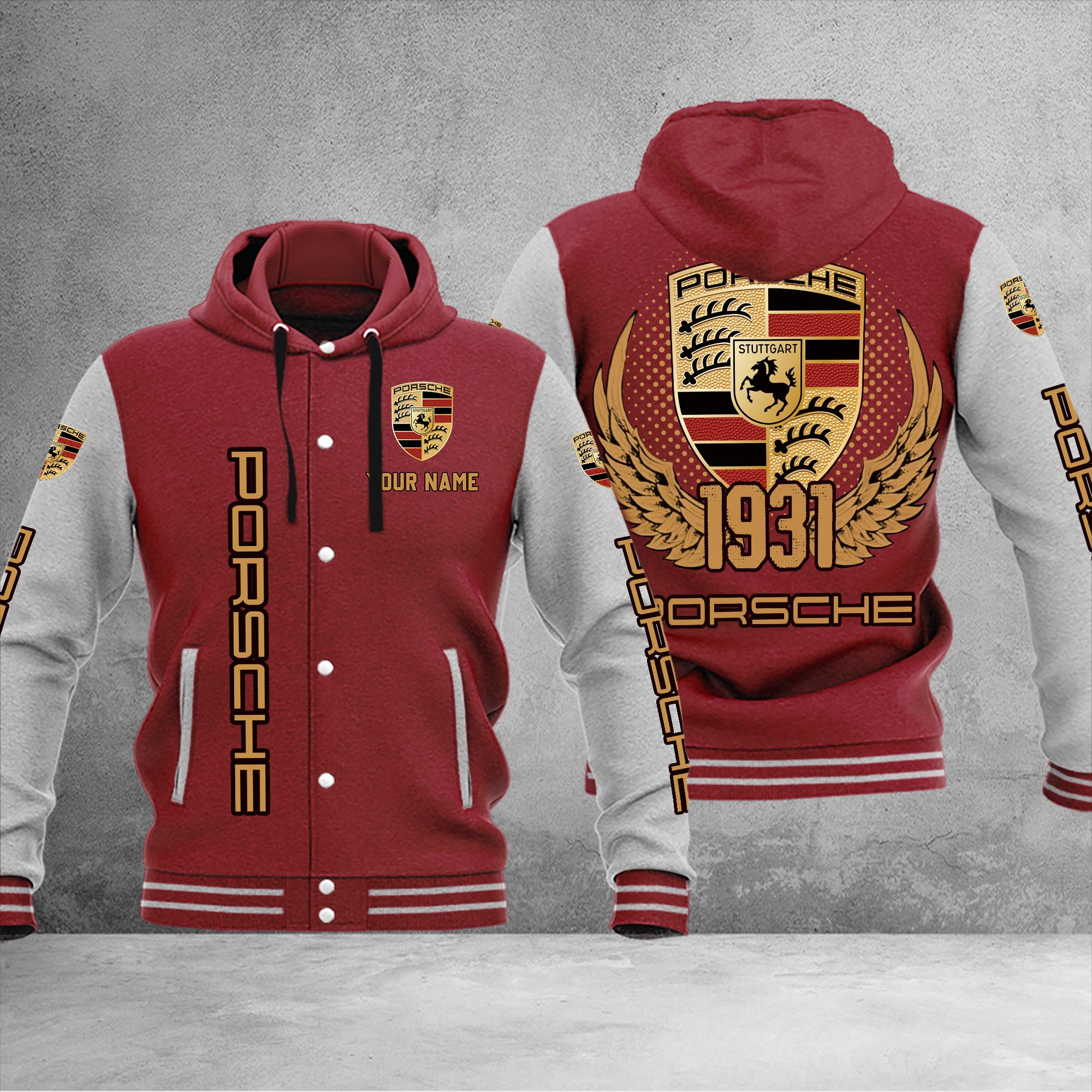 Porsche DMHJ1072 Baseball Jacket Multicolor - Famjoys Porsche DMHJ1072 Baseball Jacket Multicolor - Famjoys
