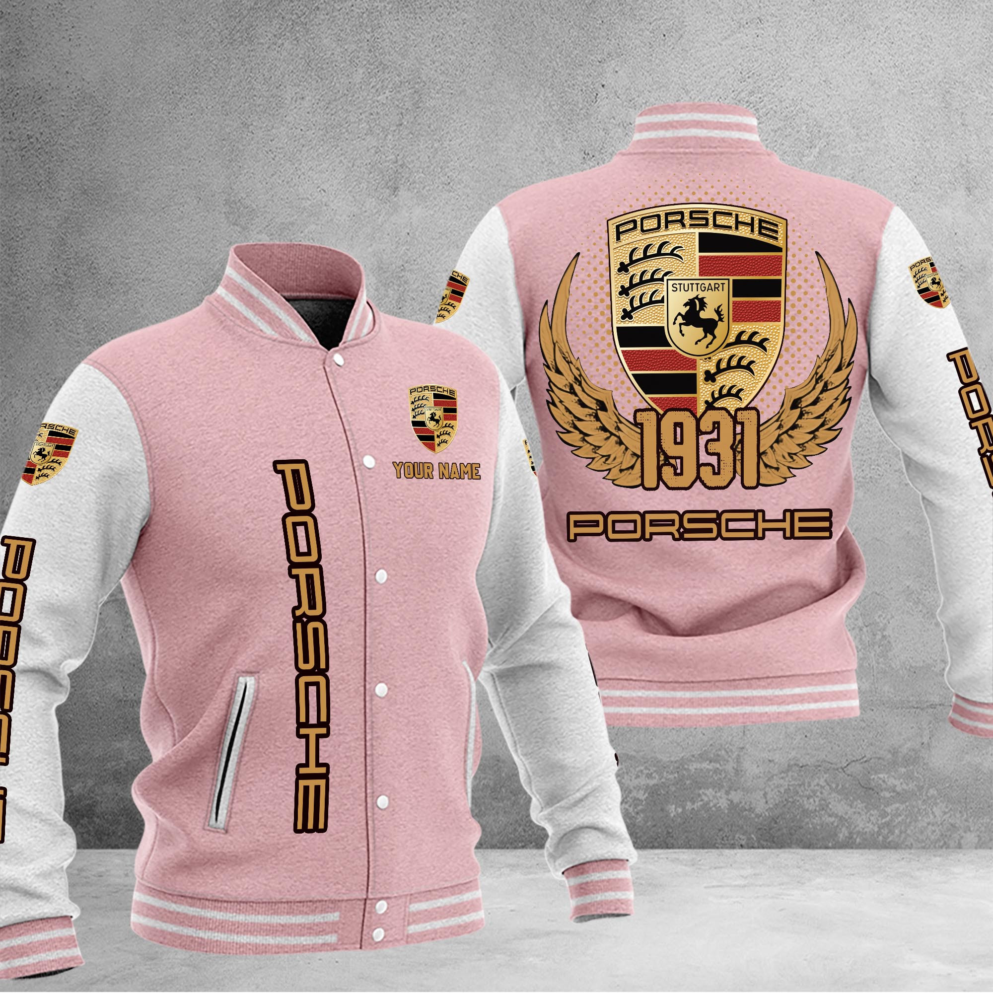 Porsche DMHJ1072 Baseball Jacket Multicolor - Famjoys Porsche DMHJ1072 Baseball Jacket Multicolor - Famjoys