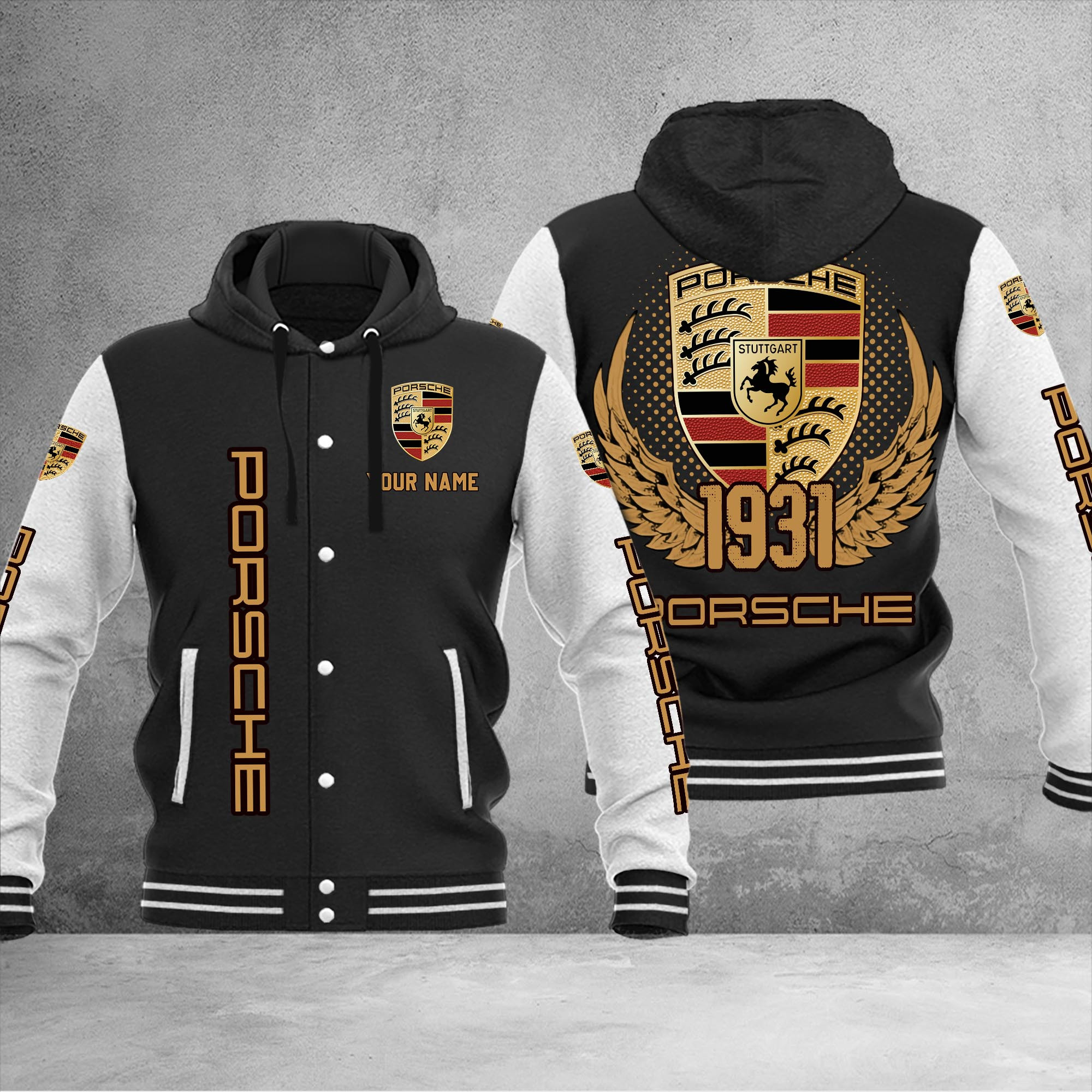 Porsche DMHJ1072 Baseball Jacket Multicolor - Famjoys Porsche DMHJ1072 Baseball Jacket Multicolor - Famjoys