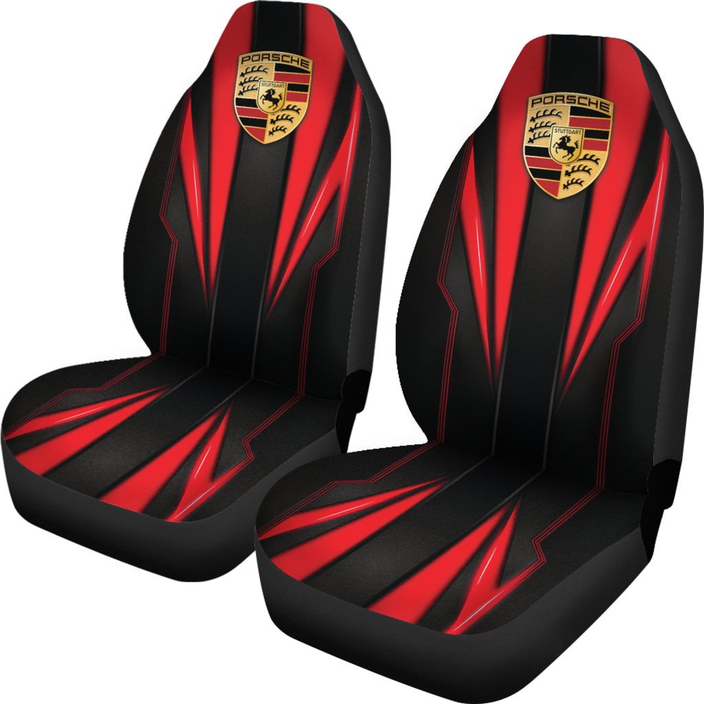 Porsche Red Logo Car Seat Covers Metal Abstract Ph220913-23 - Famjoys Porsche Red Logo Car Seat Covers Metal Abstract Ph220913-23 - Famjoys